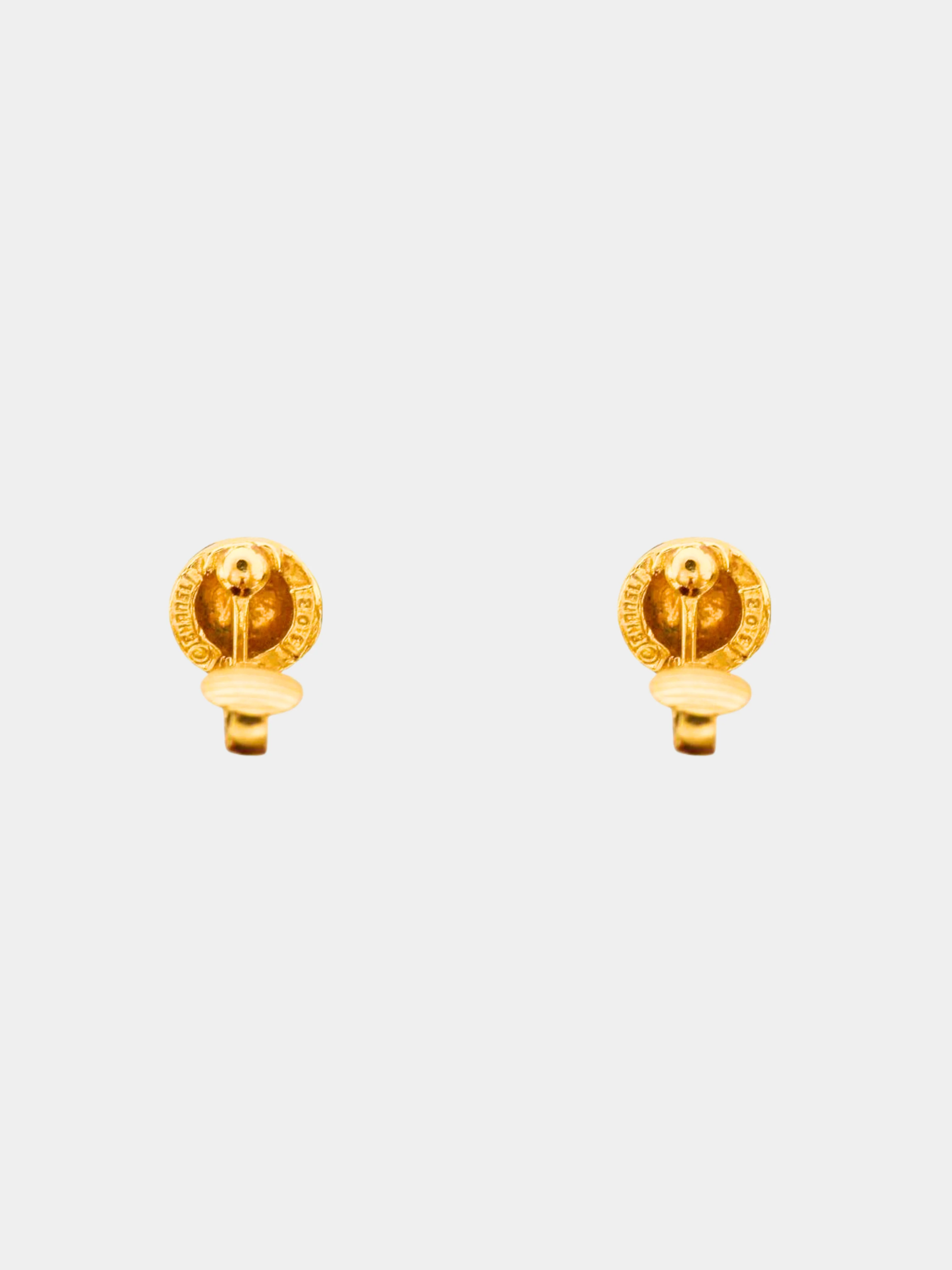 Chanel 1980s Gold CC Round Clip-on Earrings - Image 2