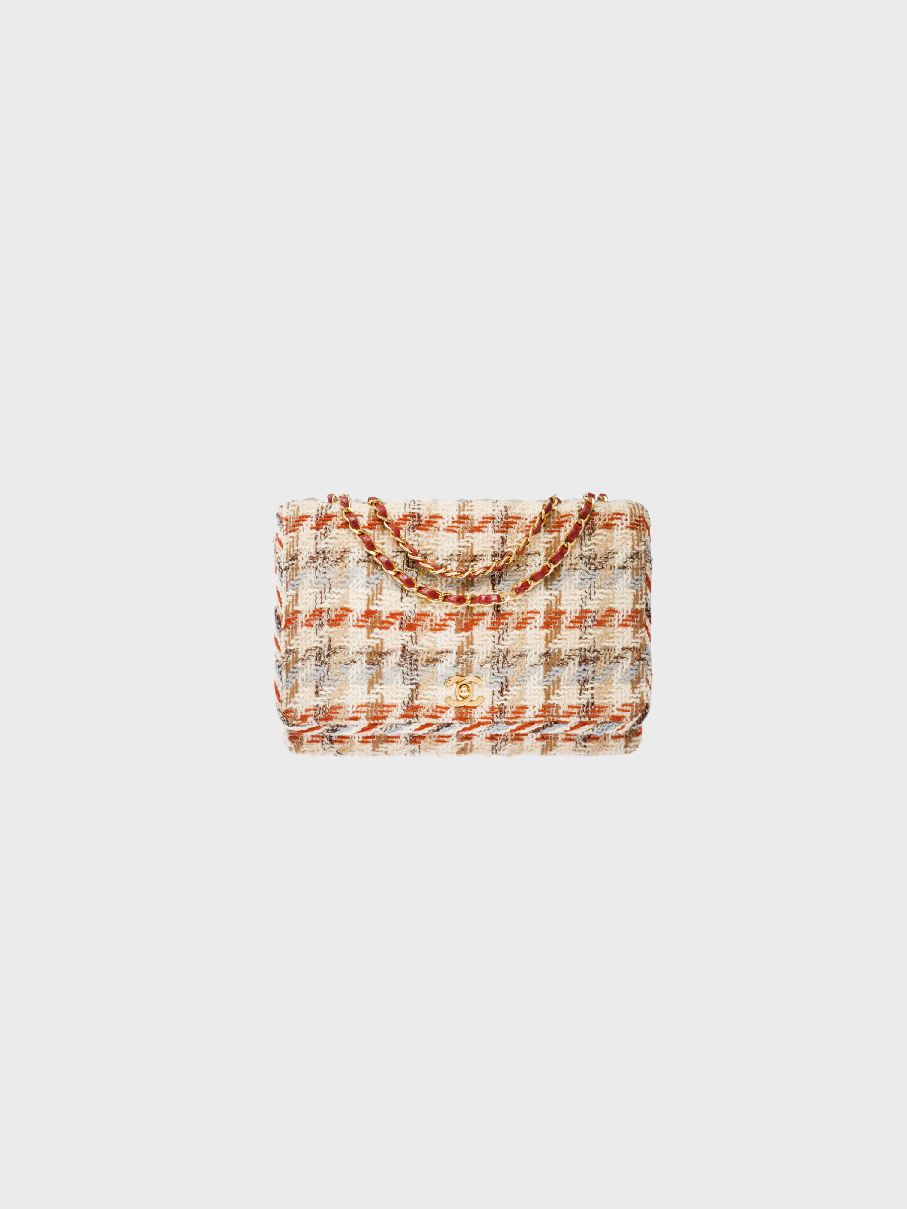 Chanel 1980s Multicolor Tweed Timeless Jumbo Classic Flap Bag