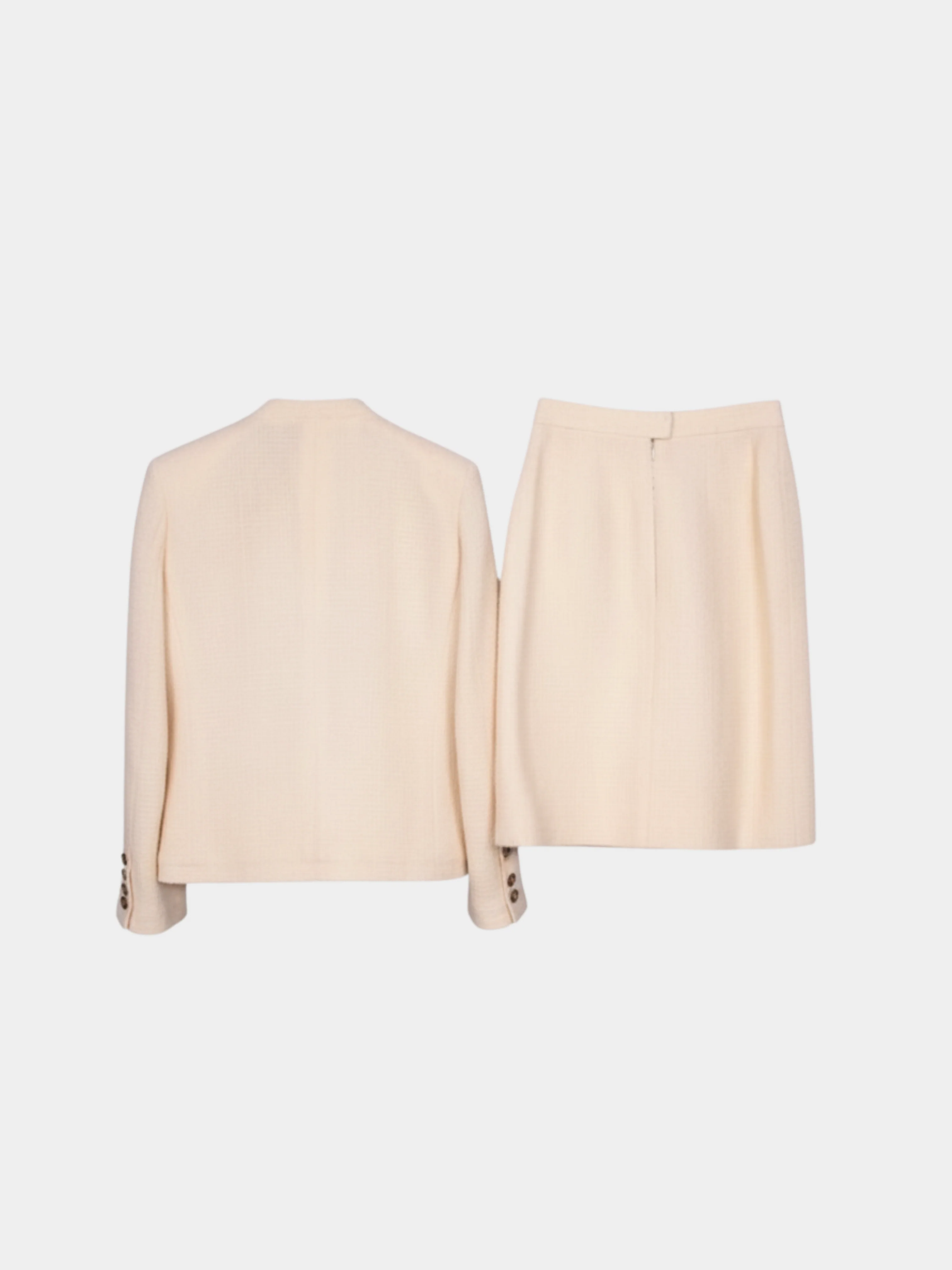 Chanel  1988 Ivory Black & Gold Double-Breasted Jacket and Skirt Set - Image 2
