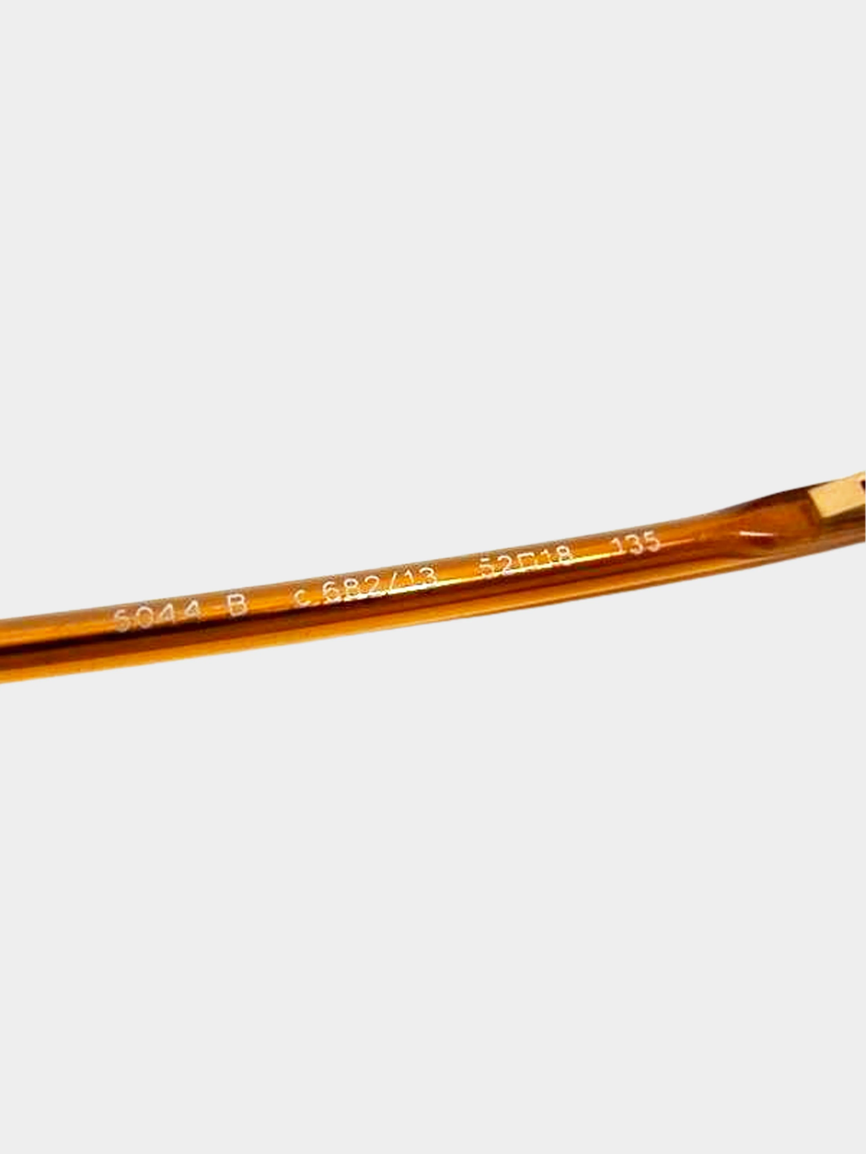 Chanel 1990s-2000s Brown CC Rhinestone Oval Frame Sunglasses - Image 5