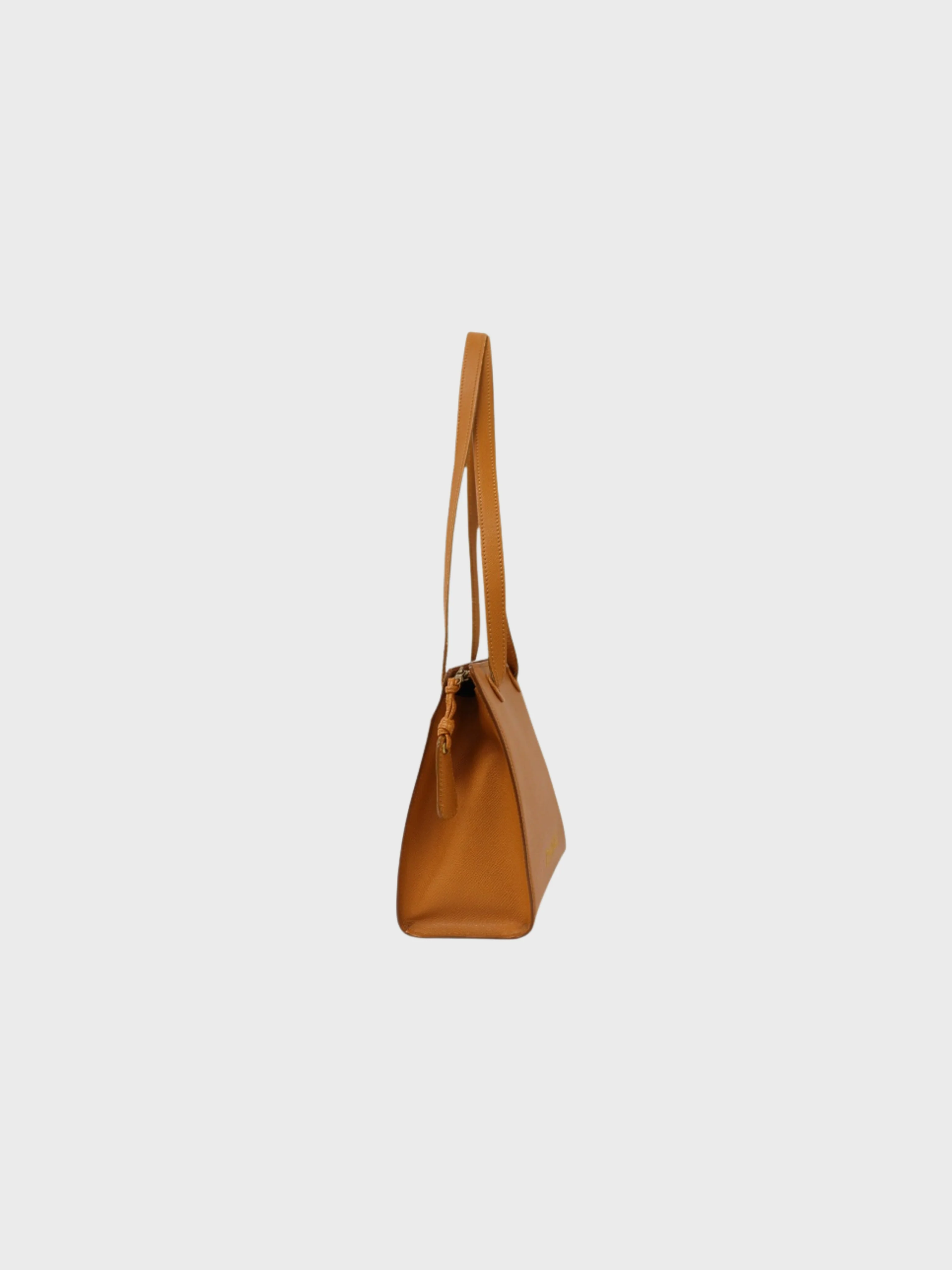 Chanel 1998-1999 Brown Caviar Skin Logo Embroidered Shoulder Bag - Image 3