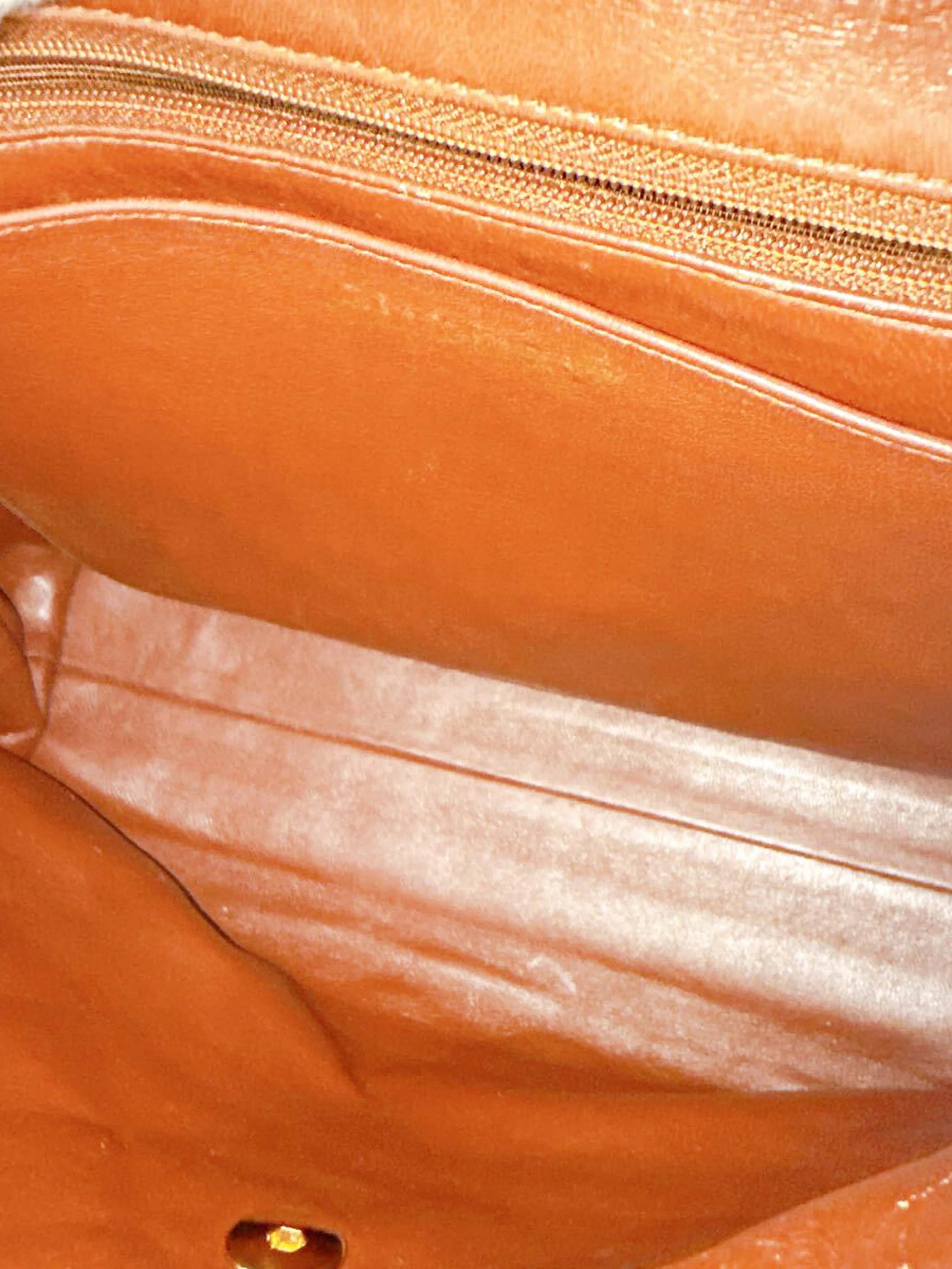 Chanel 1990s Brown Lambskin Kelly Flap Bag - Image 5