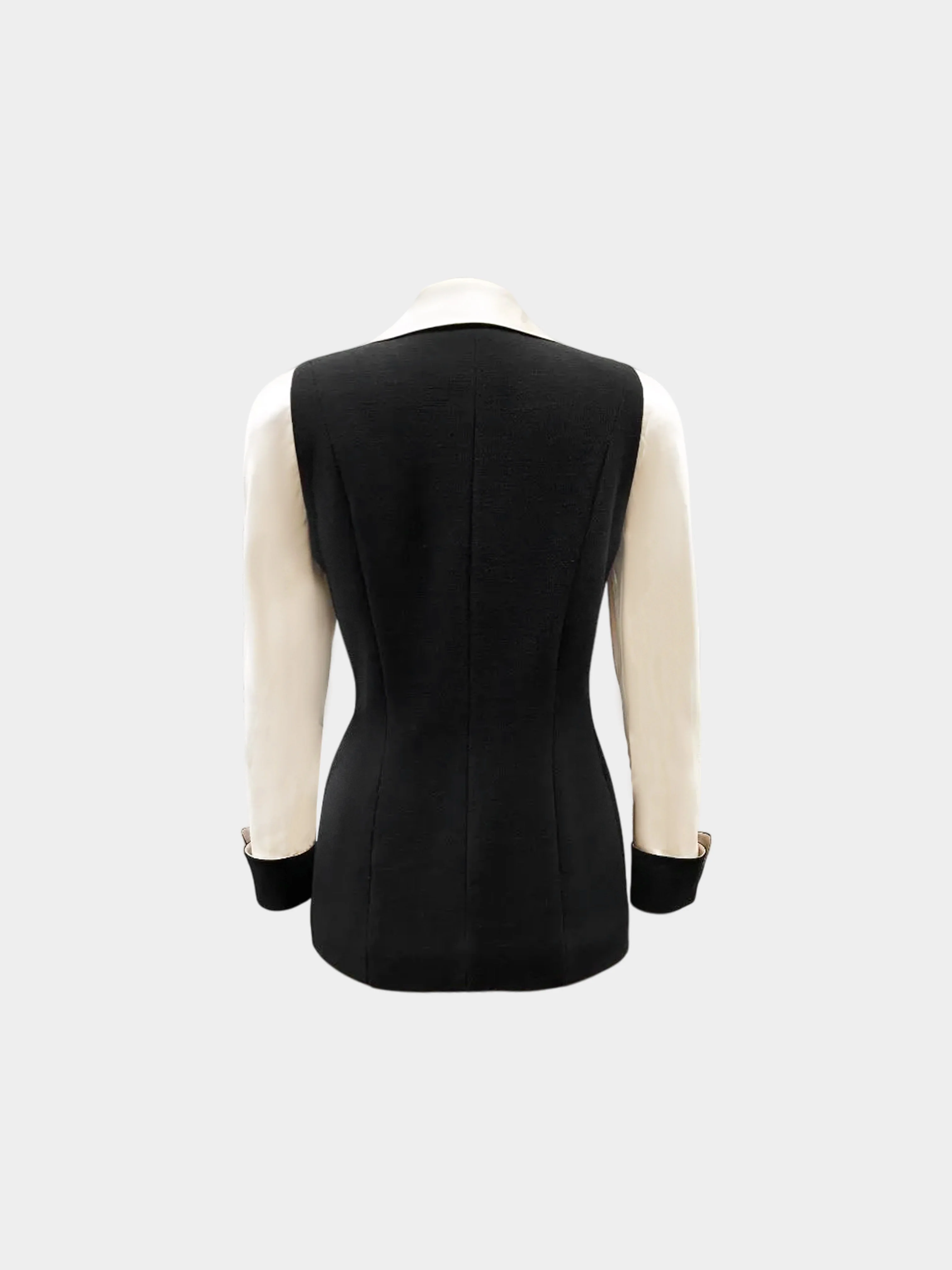 Chanel 1990s Cream and Black Double Breasted Blazer - Image 2