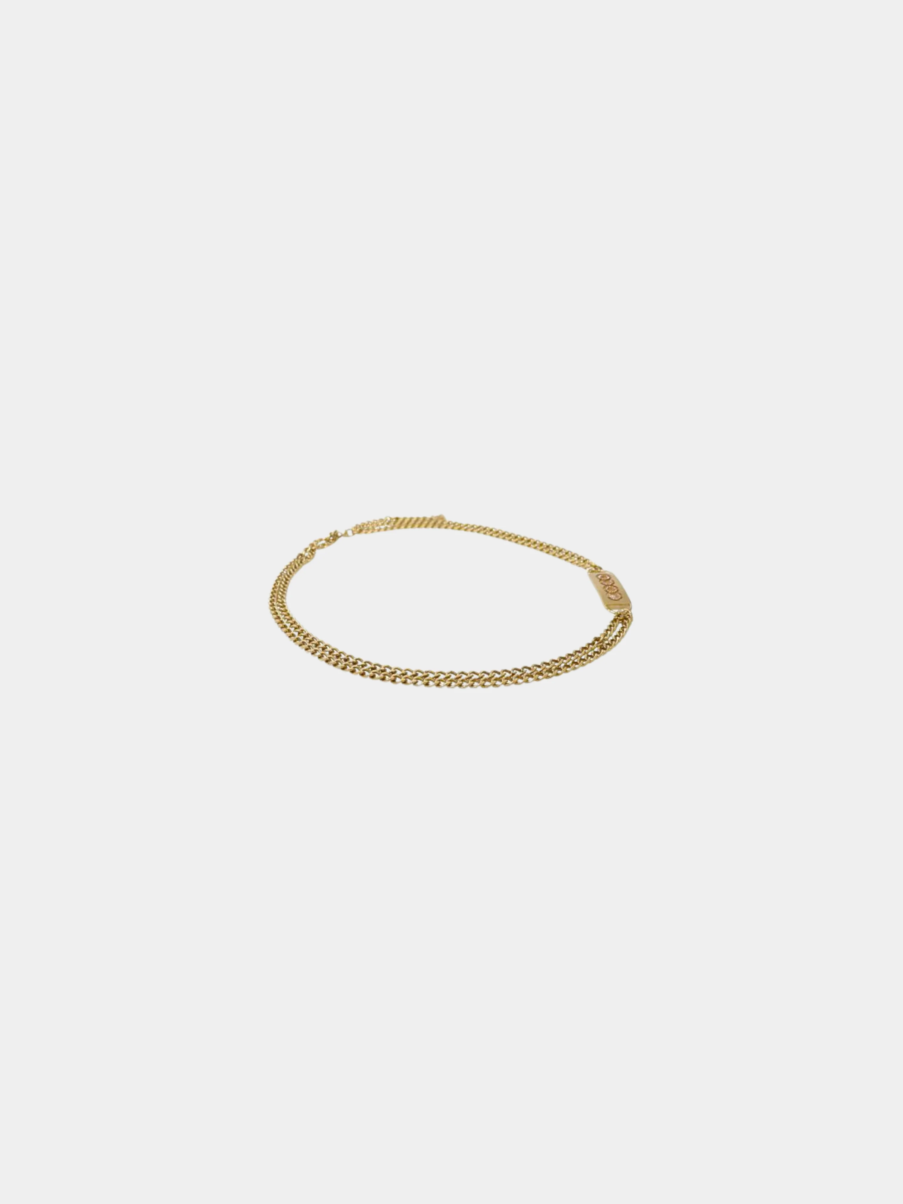 Chanel 1990s Gold COCO Rhinestone Chain Belt - Image 3