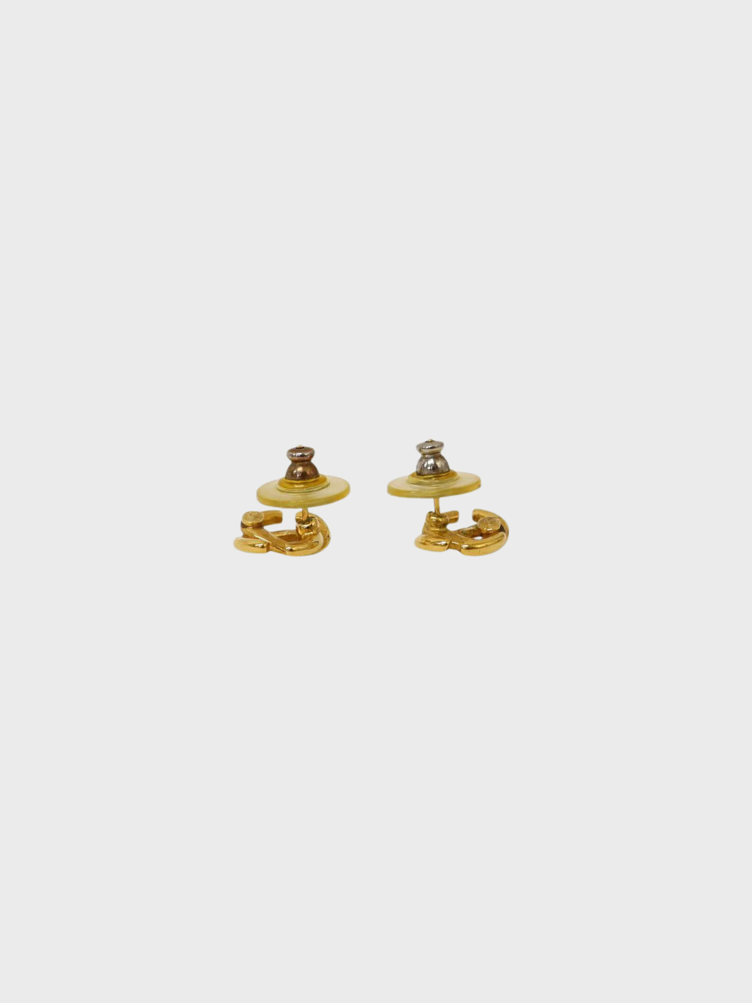 Chanel 1990s Gold Plated Metal COCO Earrings - Image 3