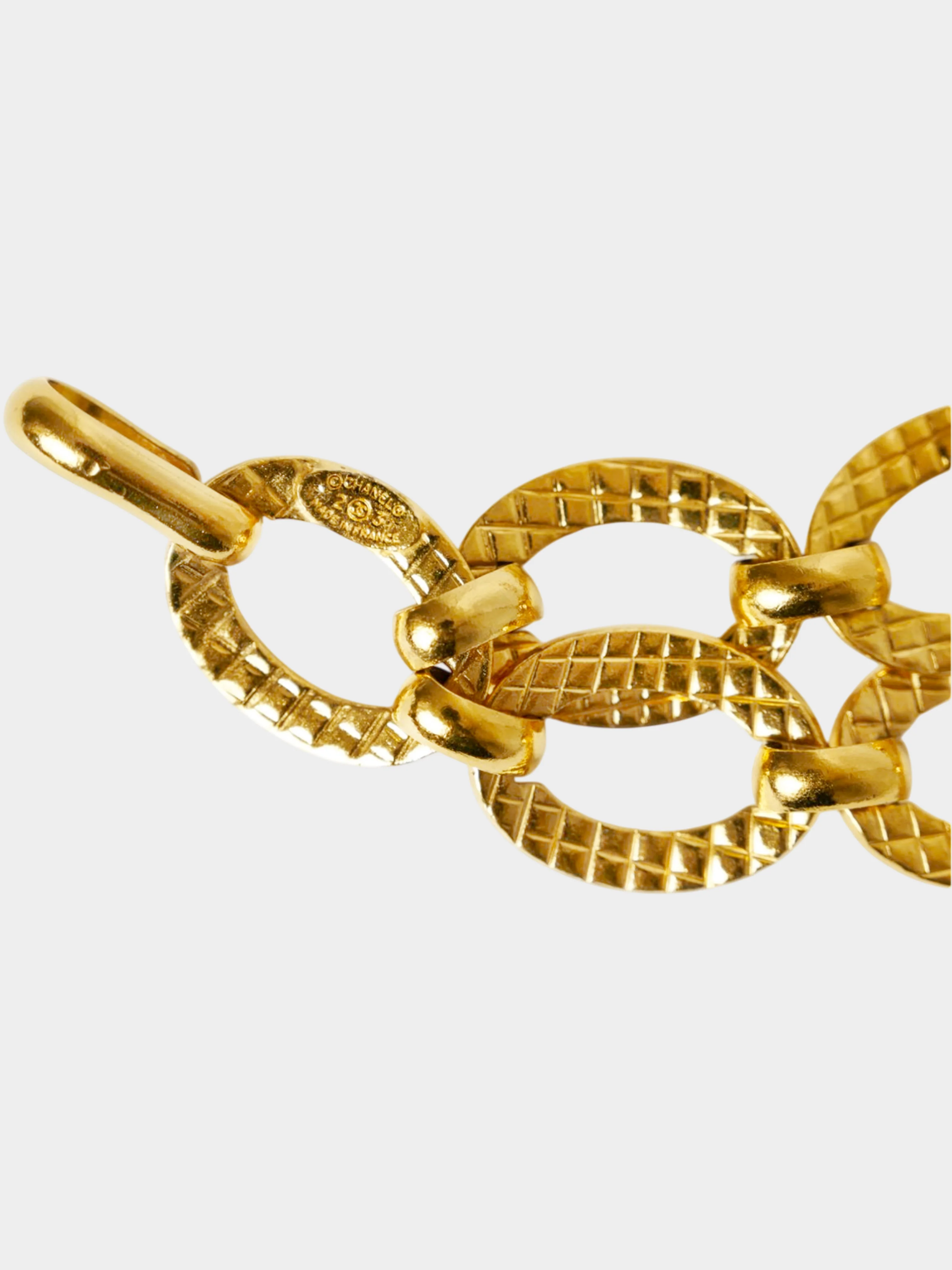 Chanel 1990s Gold Quilted Chain Link Belt/Necklace - Image 2