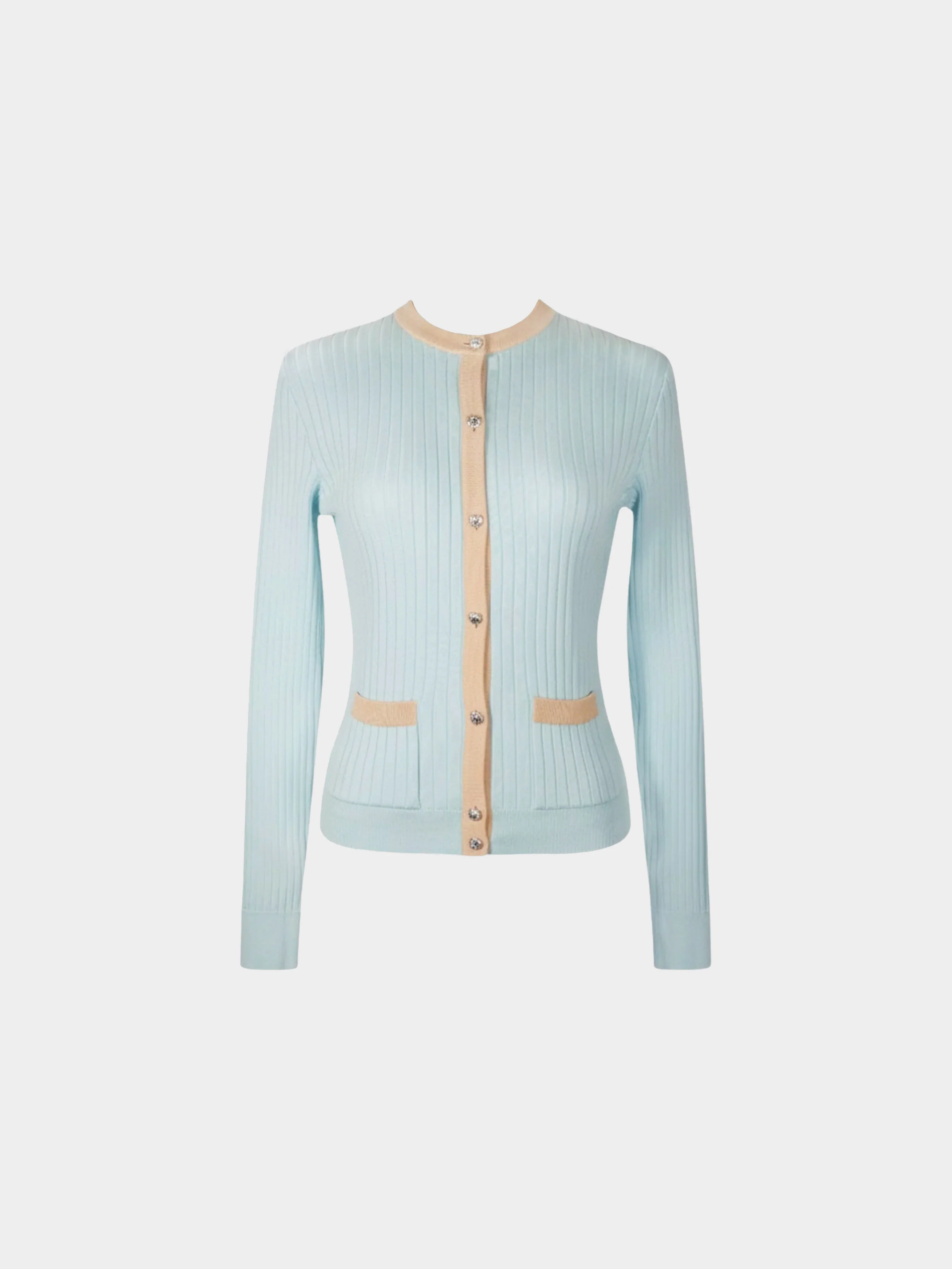 Chanel 1990s Light Blue and Orange Ensemble Cardigan