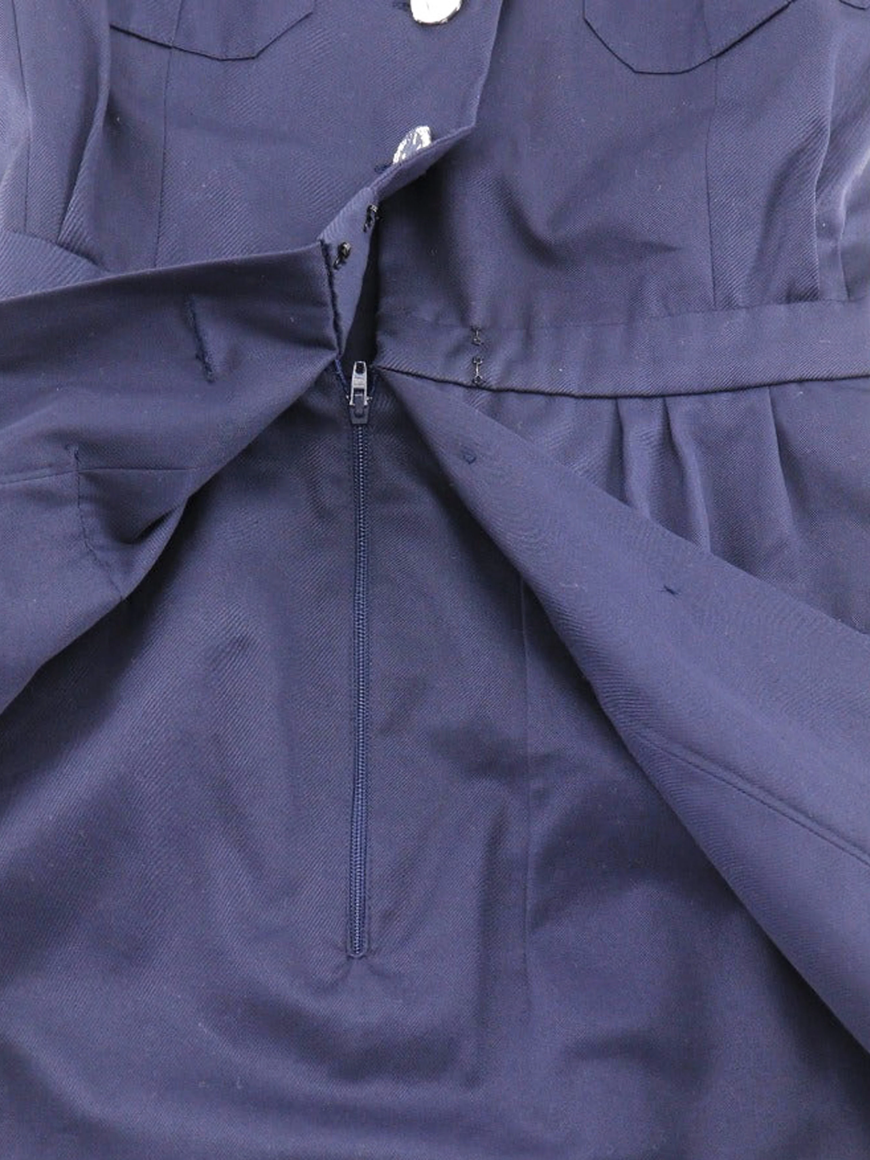 Chanel 1990s Navy Cotton Shirt Dress - Image 3