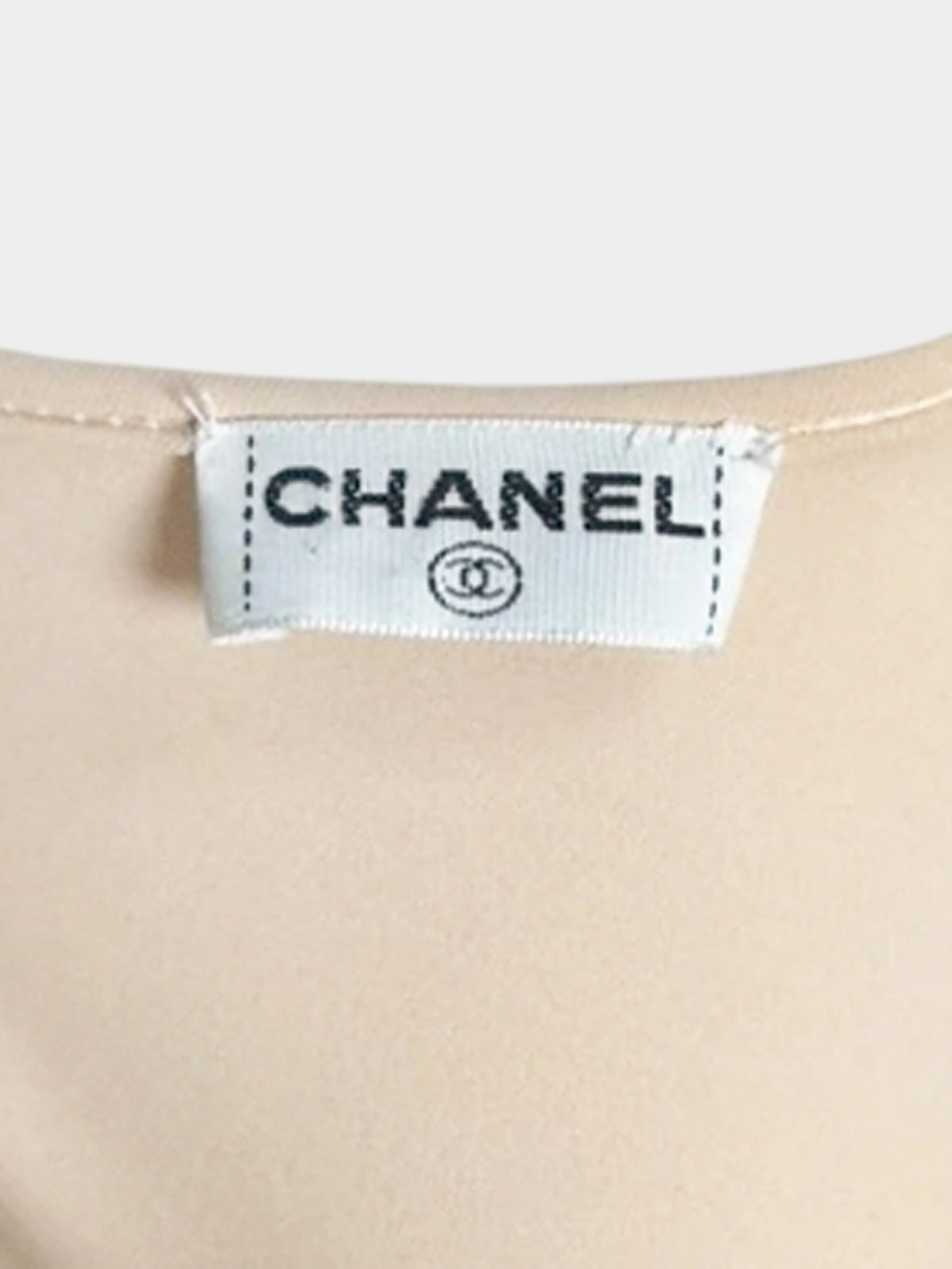 Chanel 1990s Two-tone Beige and Black One Piece Swimsuit - Image 4