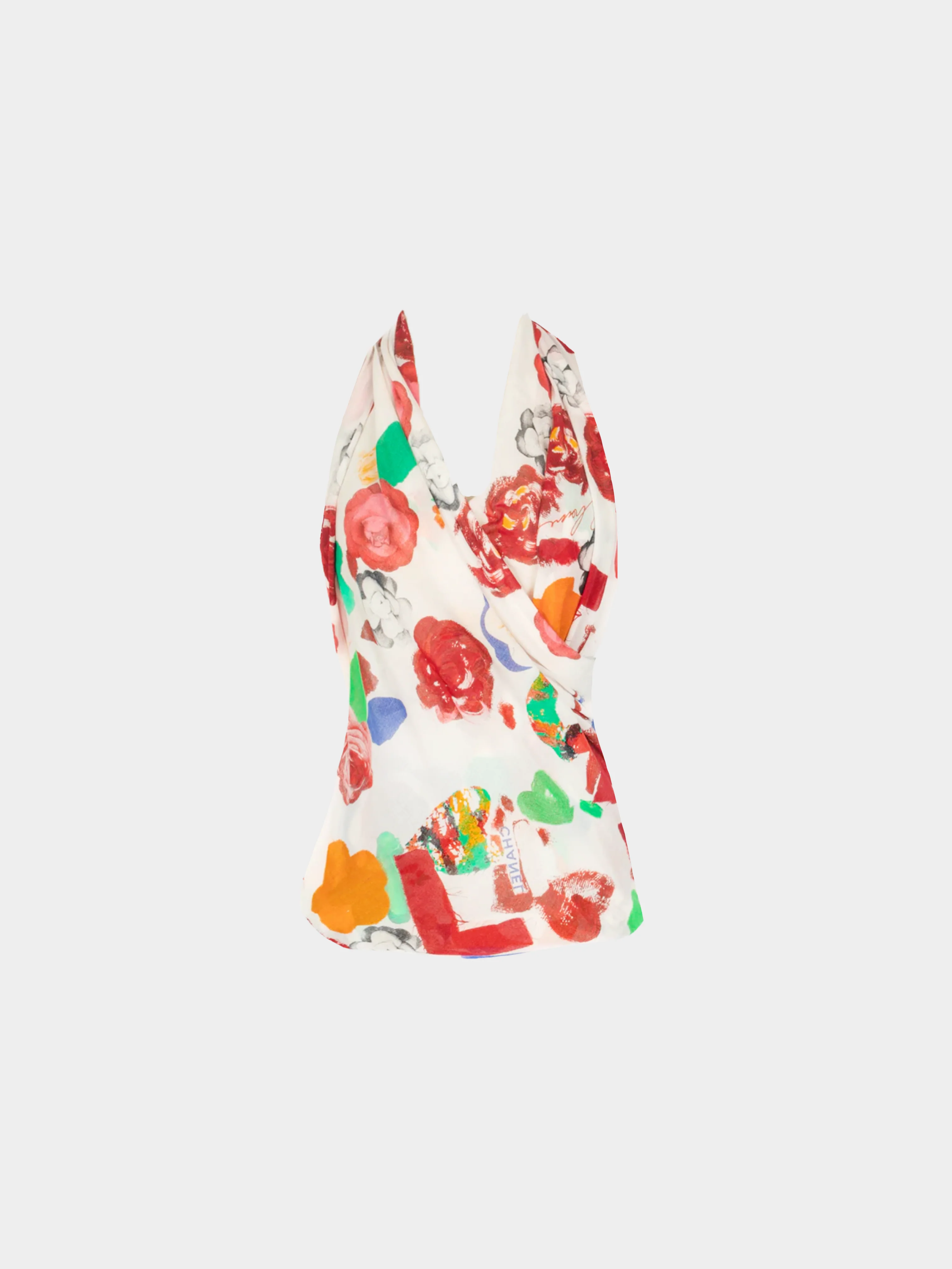 Chanel 1990s White Camellia Printed Swimsuit and Pareo Set - Image 3