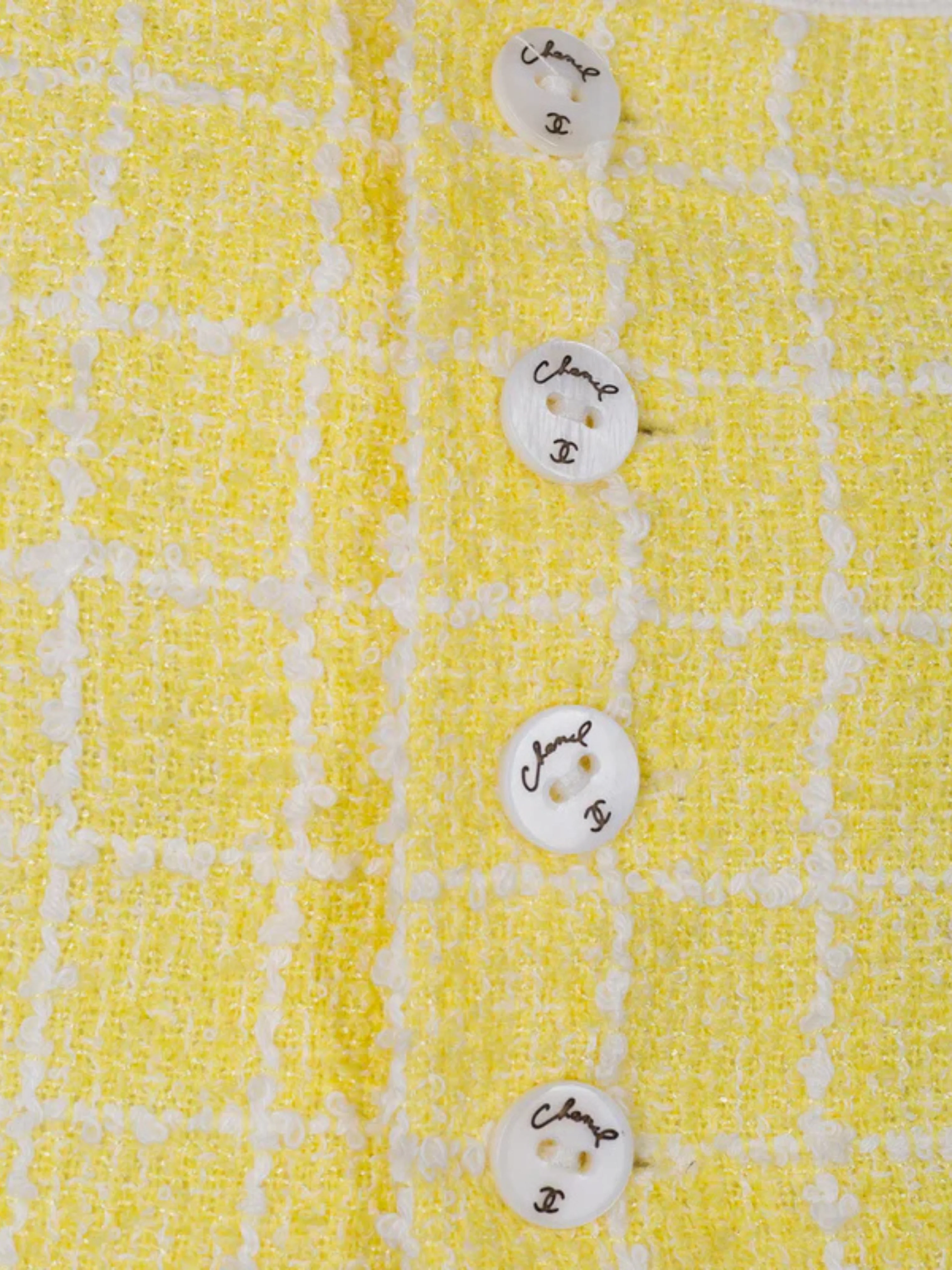 Chanel 1990s Yellow Tweed Ensemble Set - Image 3