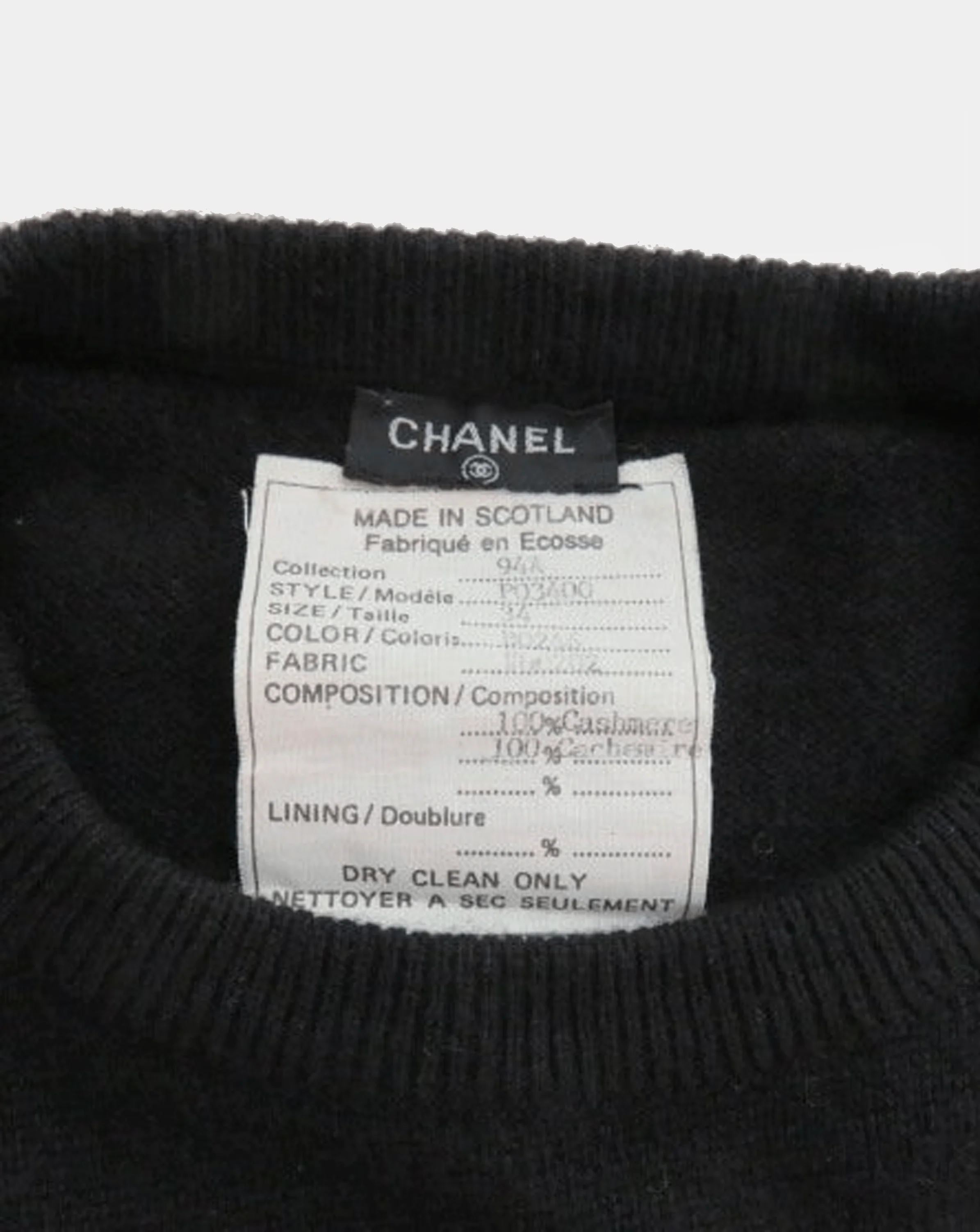 Chanel 1994 FW Woven Cashmere Longsleeve - Image 2