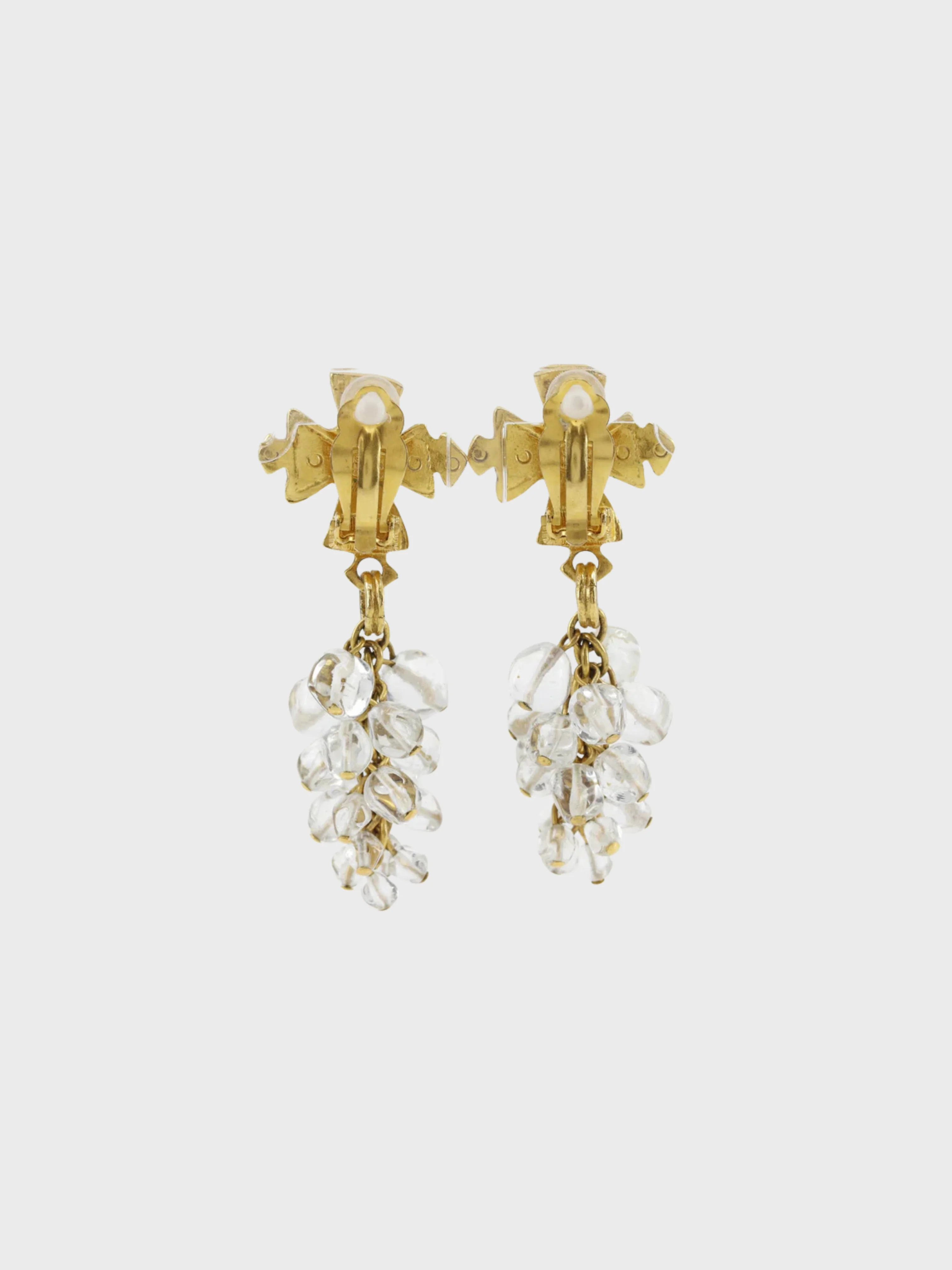 Chanel 1994 Gold Plated Metal Coco Mark Cross Earrings - Image 2