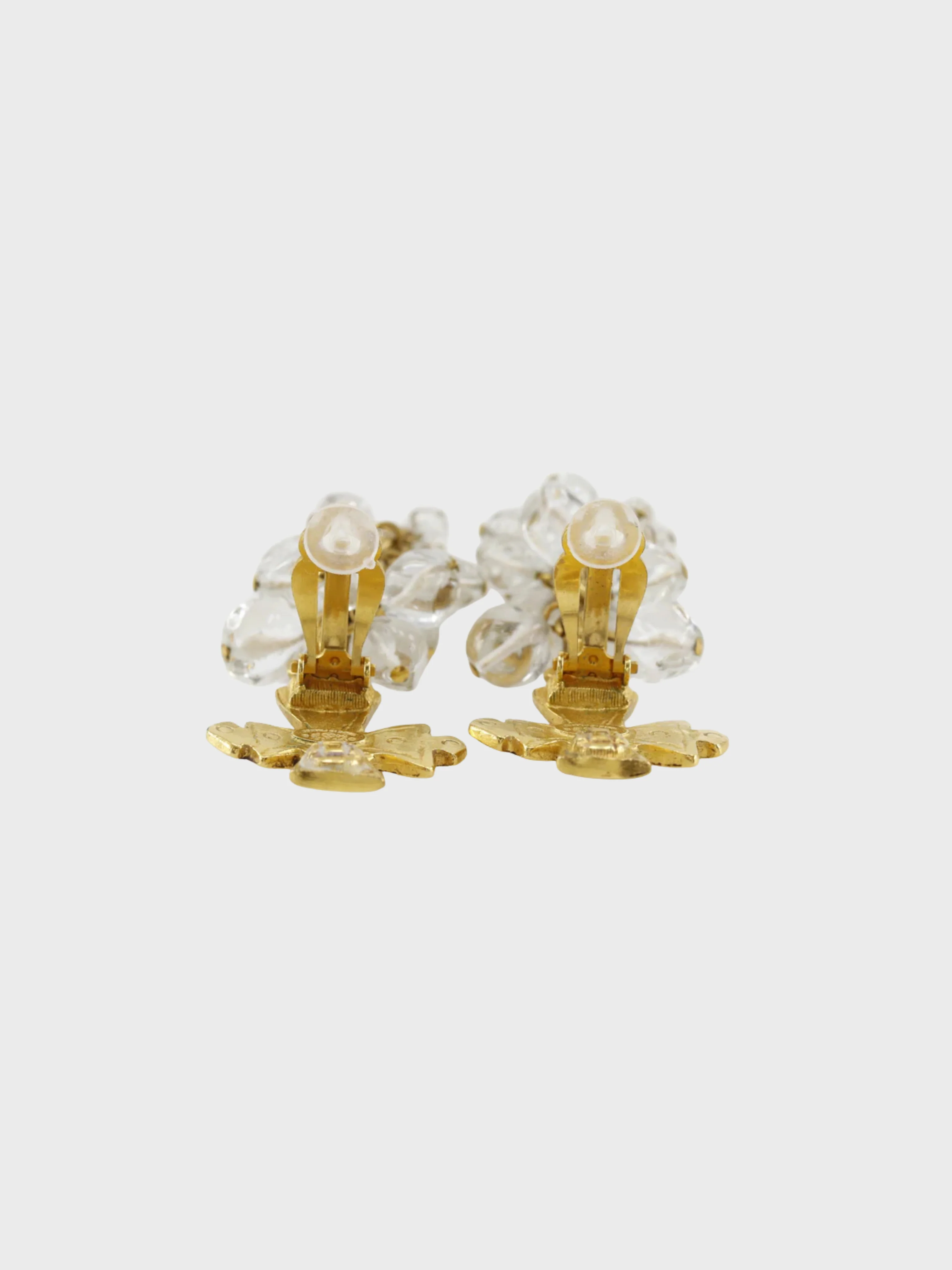 Chanel 1994 Gold Plated Metal Coco Mark Cross Earrings - Image 4