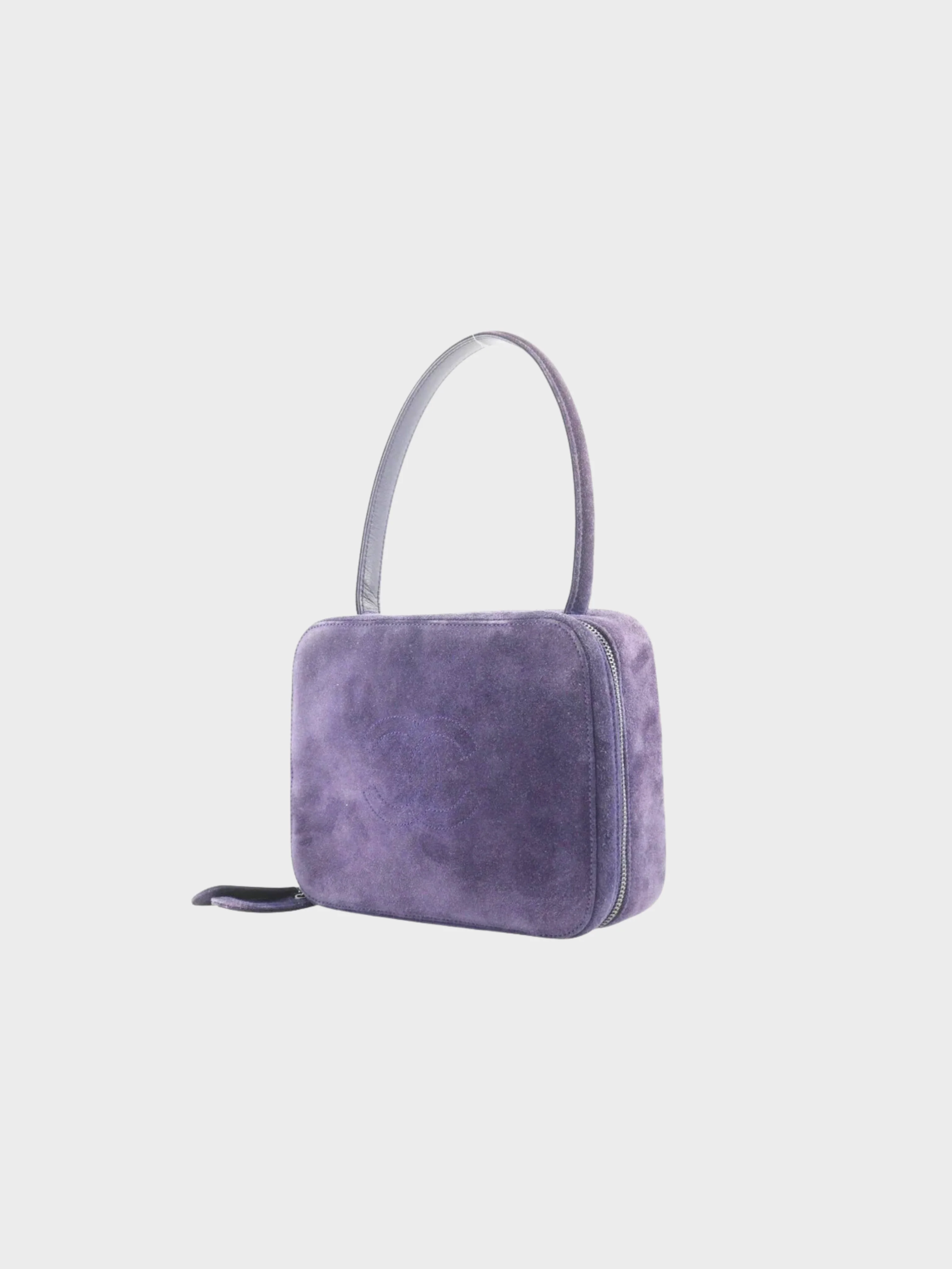 Chanel 1994 Purple Suede Coco Mark Top Handle Bag - Image 2
