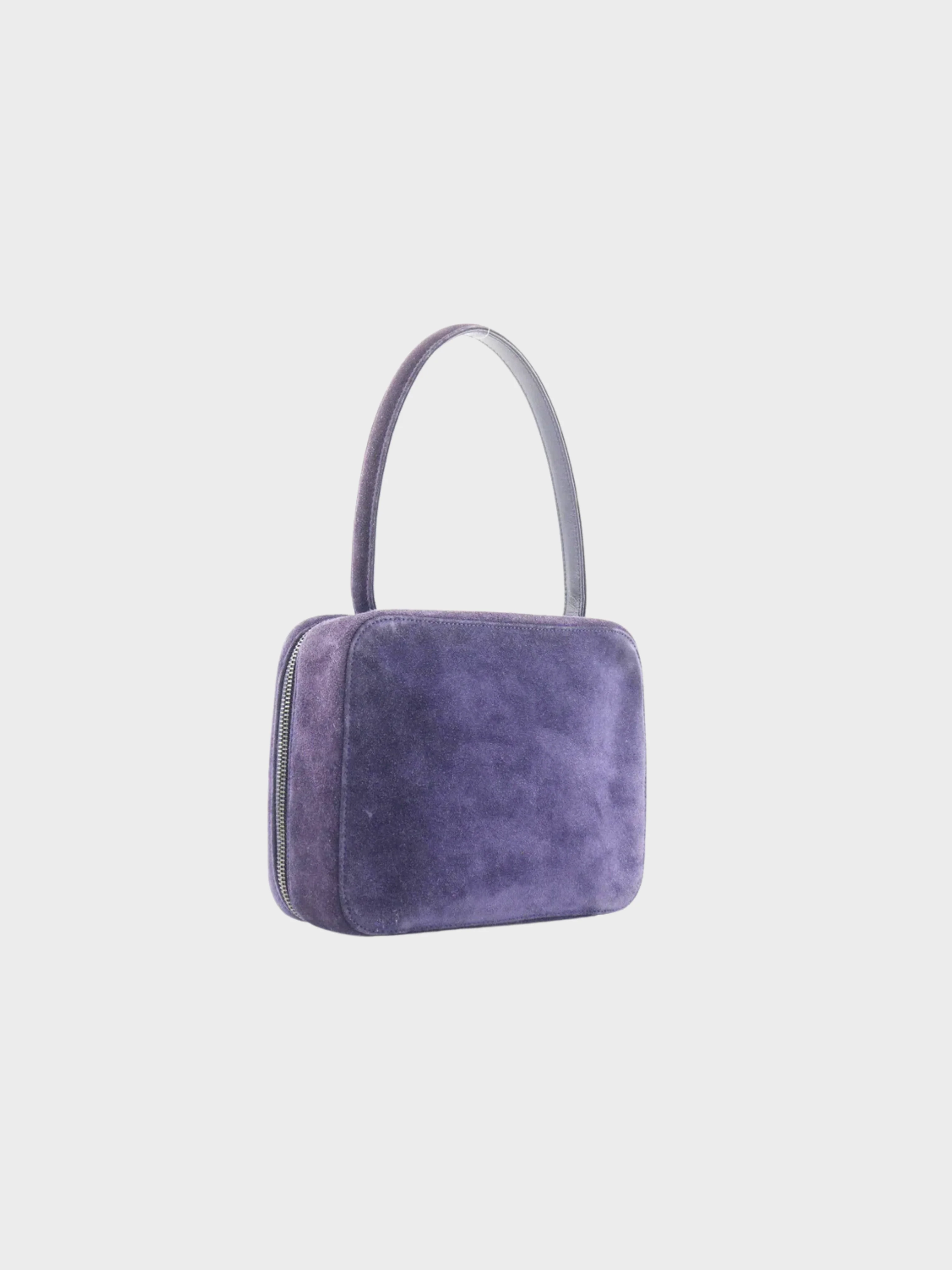 Chanel 1994 Purple Suede Coco Mark Top Handle Bag - Image 3