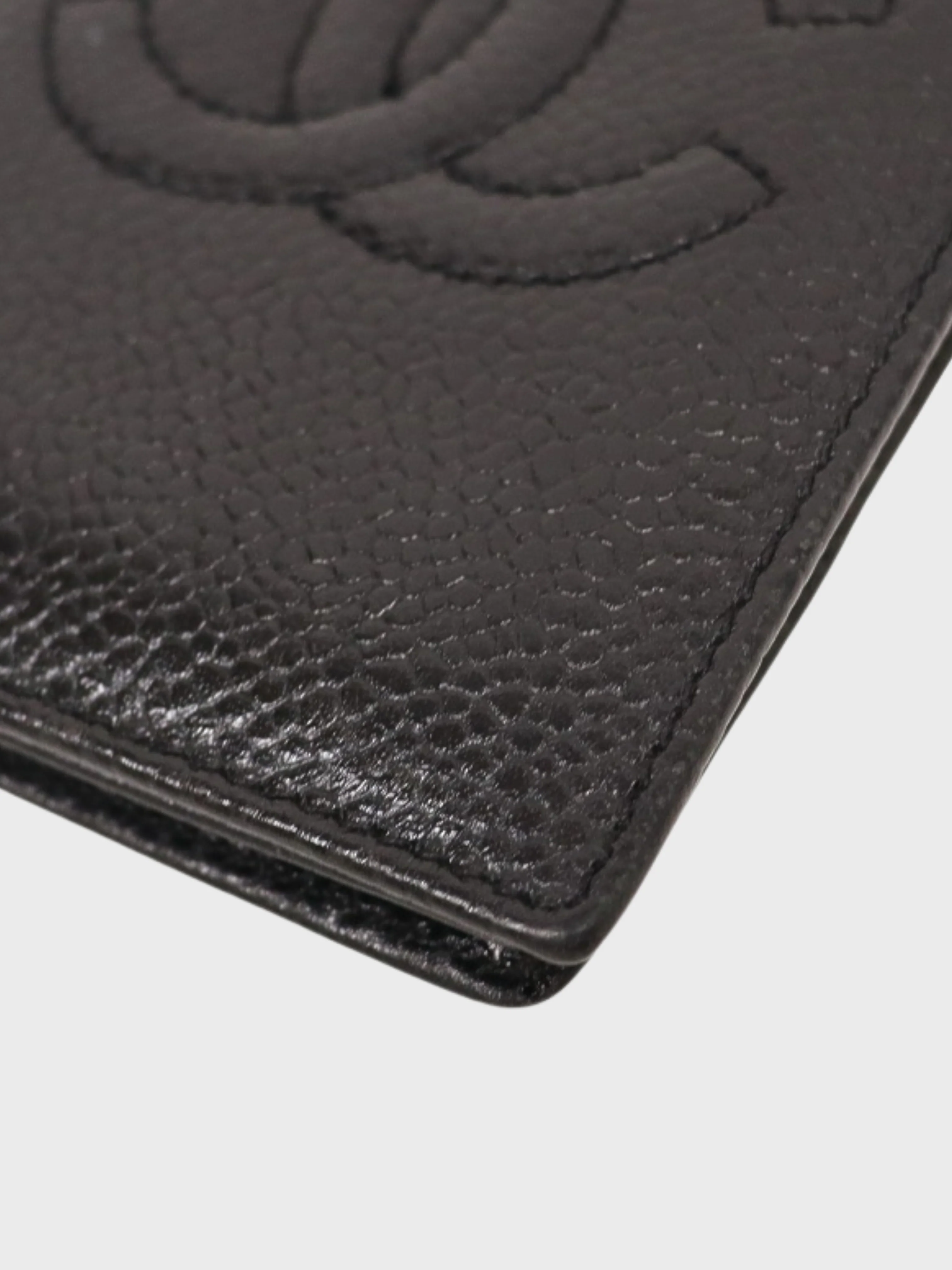 Chanel 1995-1996 Black Caviar Leather Card Case - Image 3