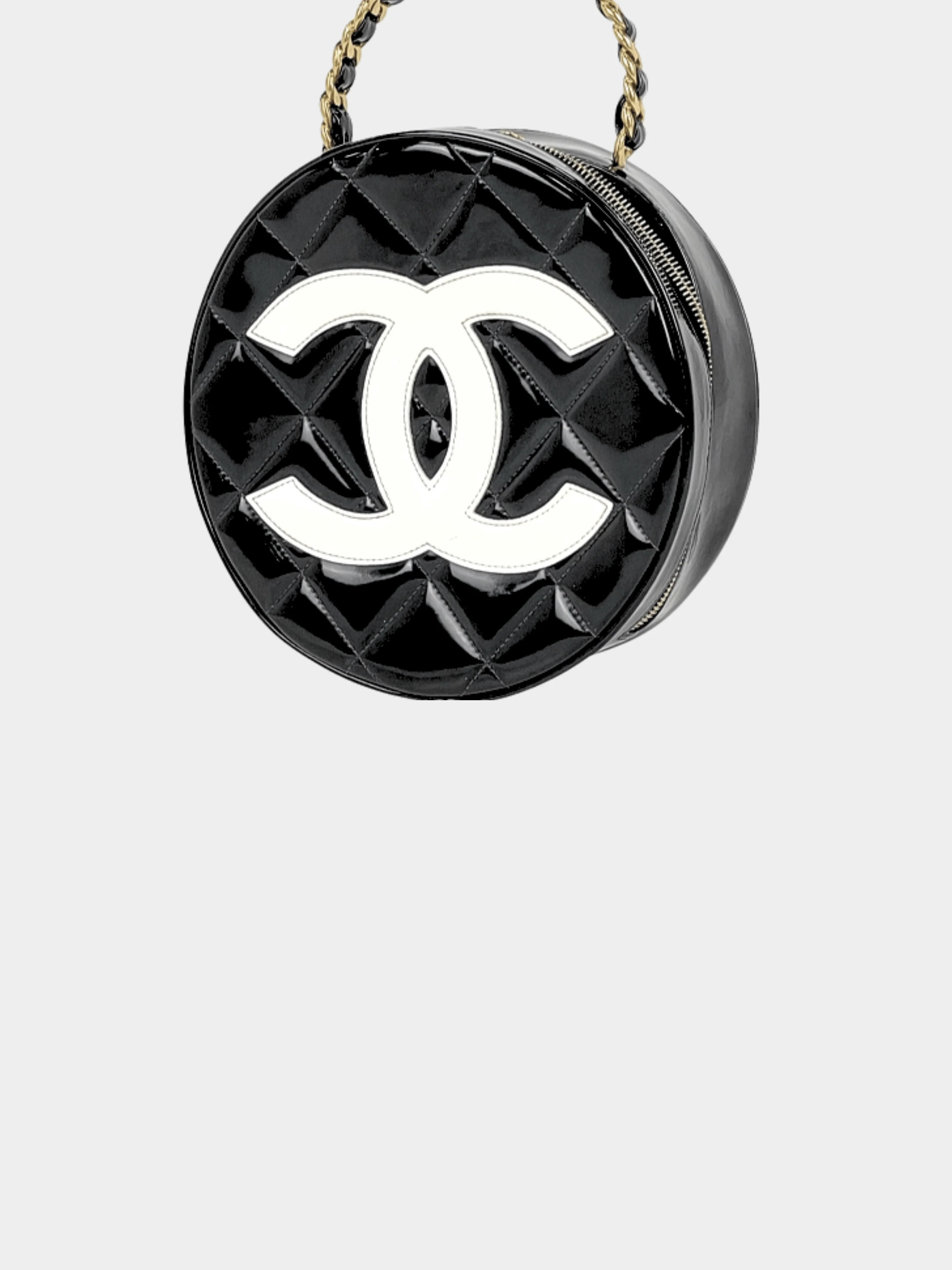 Chanel 1995 Black Circle Vanity Matelasse Coco Handbag - Image 3