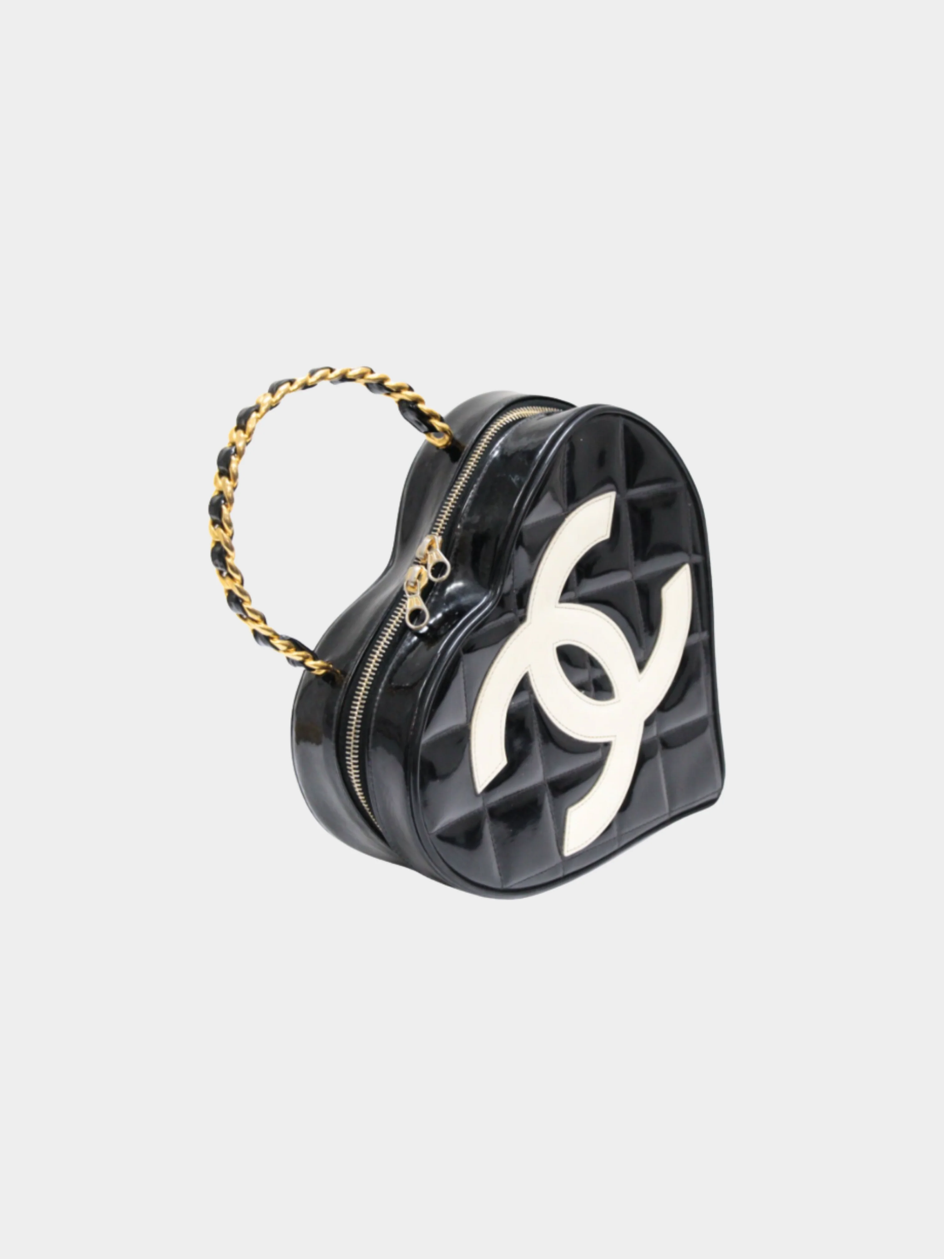 Chanel 1995 Black Heart Vanity Matelasse Coco Handbag - Image 2