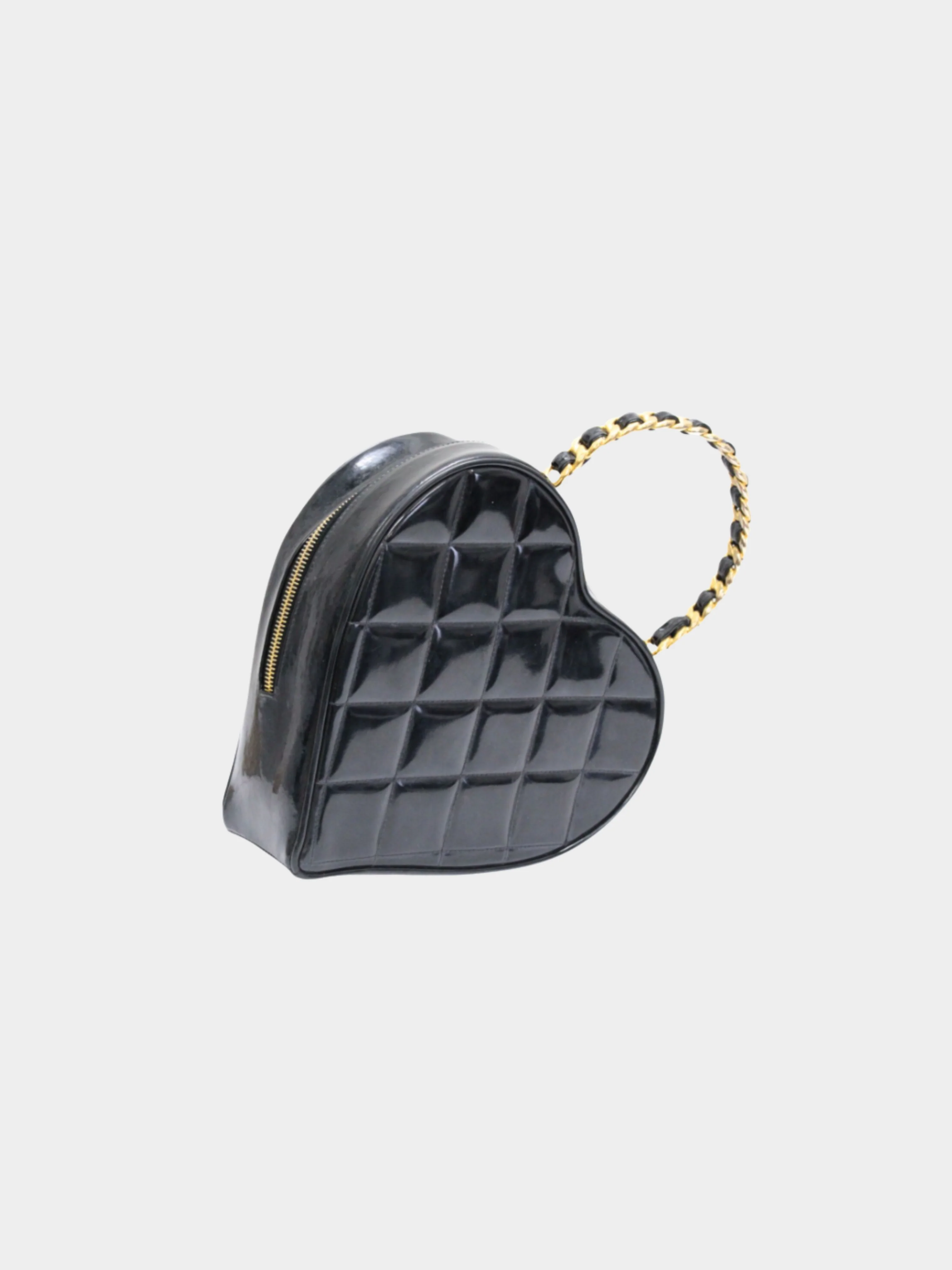 Chanel 1995 Black Heart Vanity Matelasse Coco Handbag - Image 3
