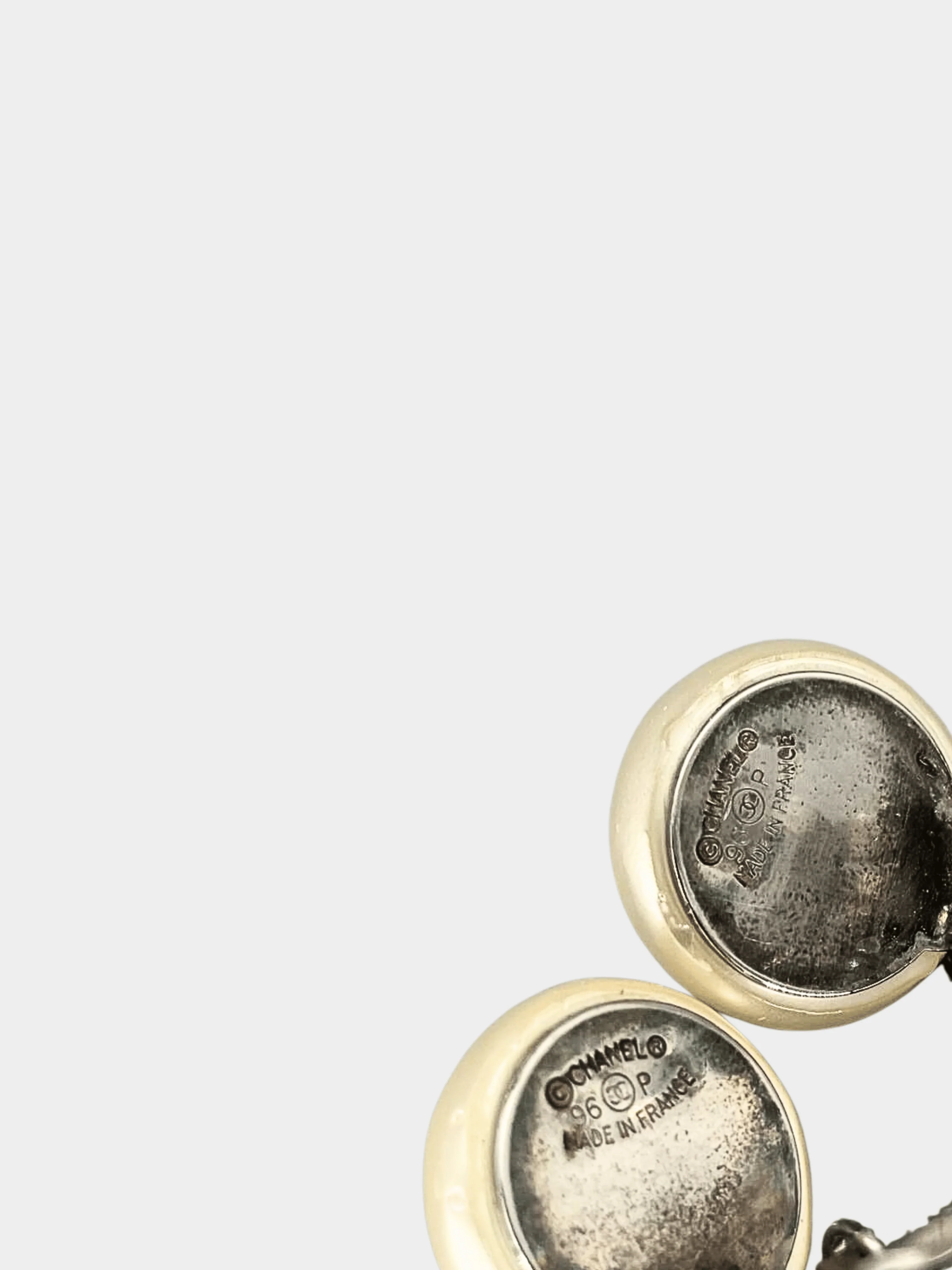 Chanel 1996 Black and White CC Dangling Earrings - Image 4