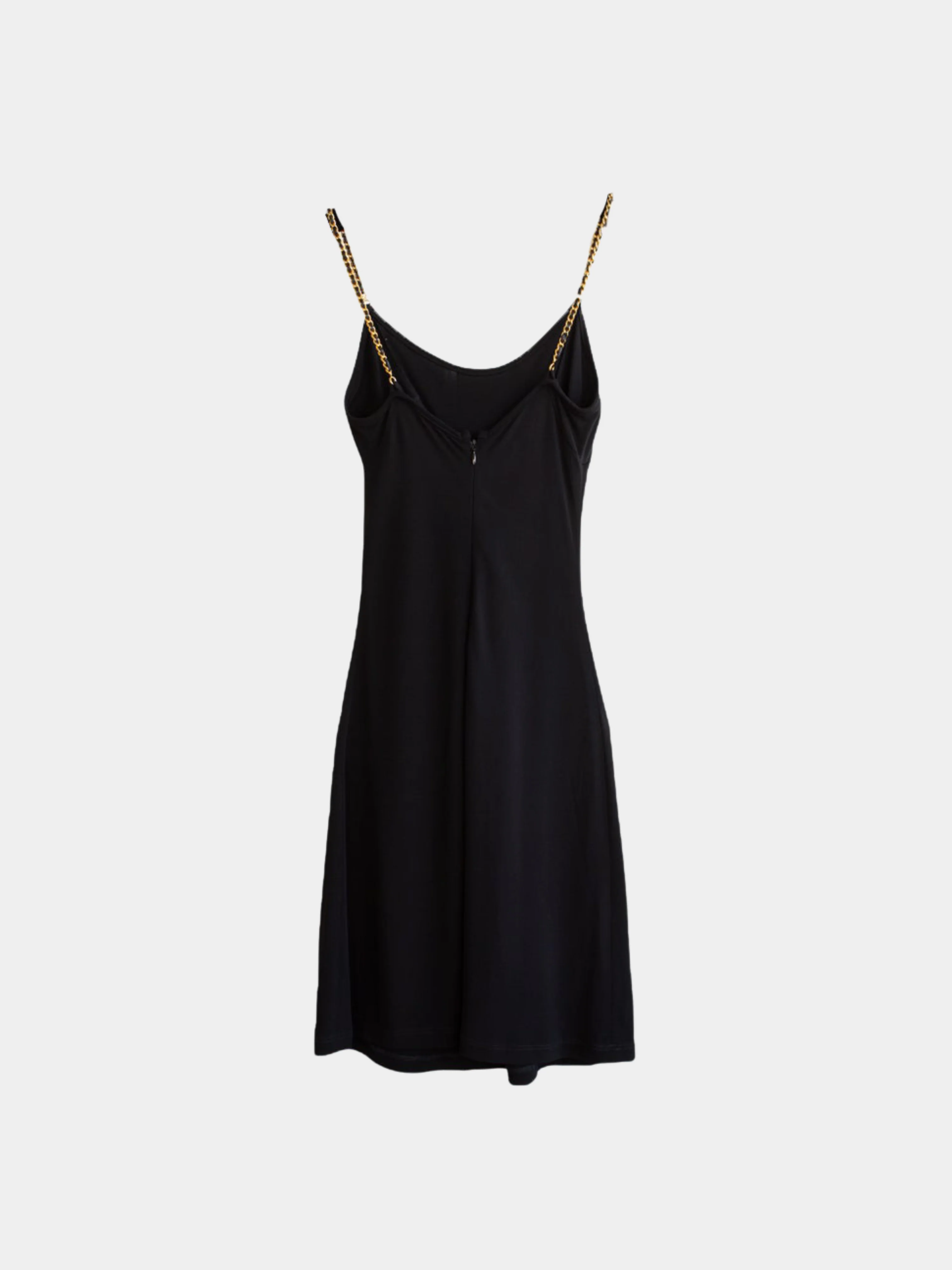 Chanel 1997 Black Viscose Chain Strap Dress - Image 2