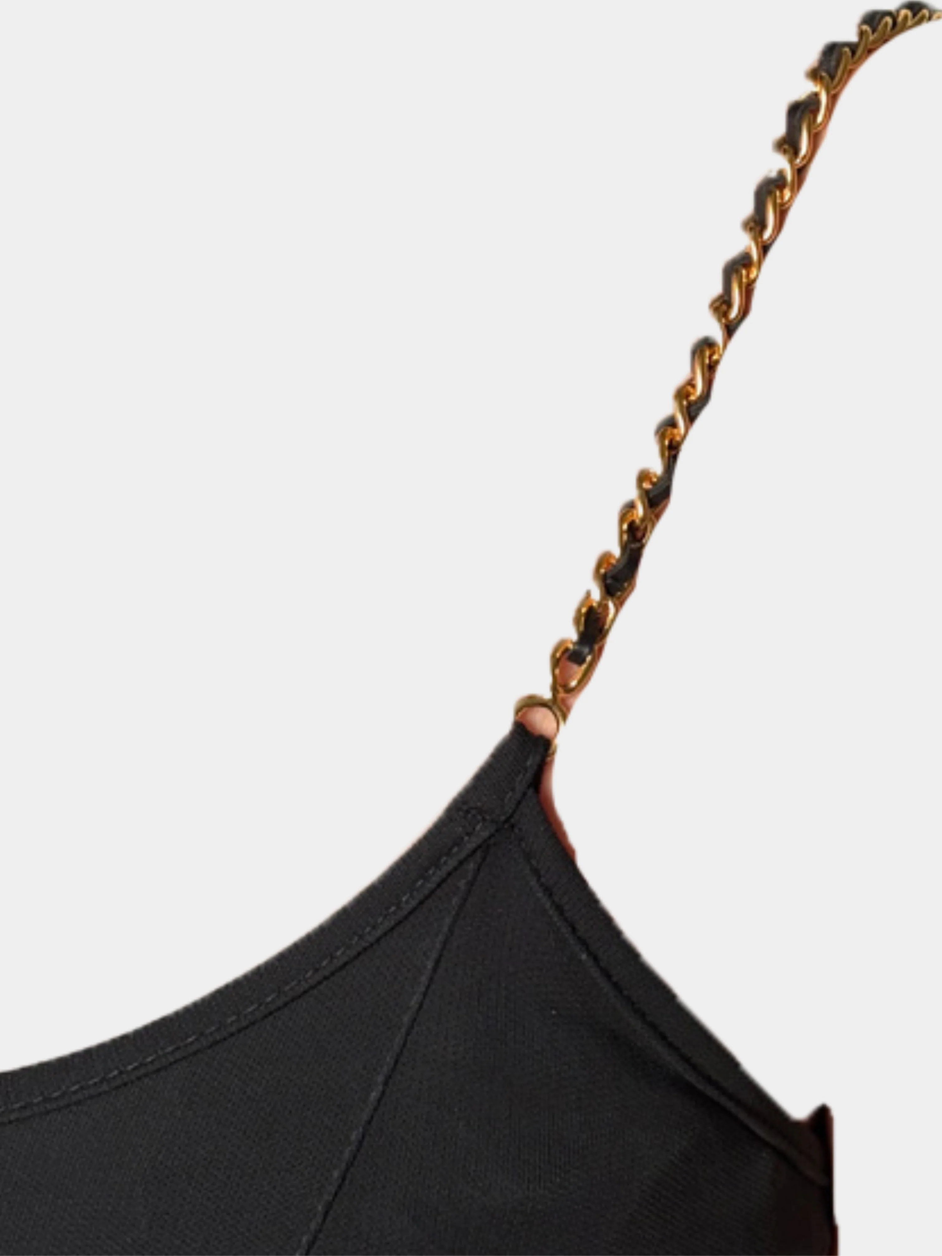 Chanel 1997 Black Viscose Chain Strap Dress - Image 3