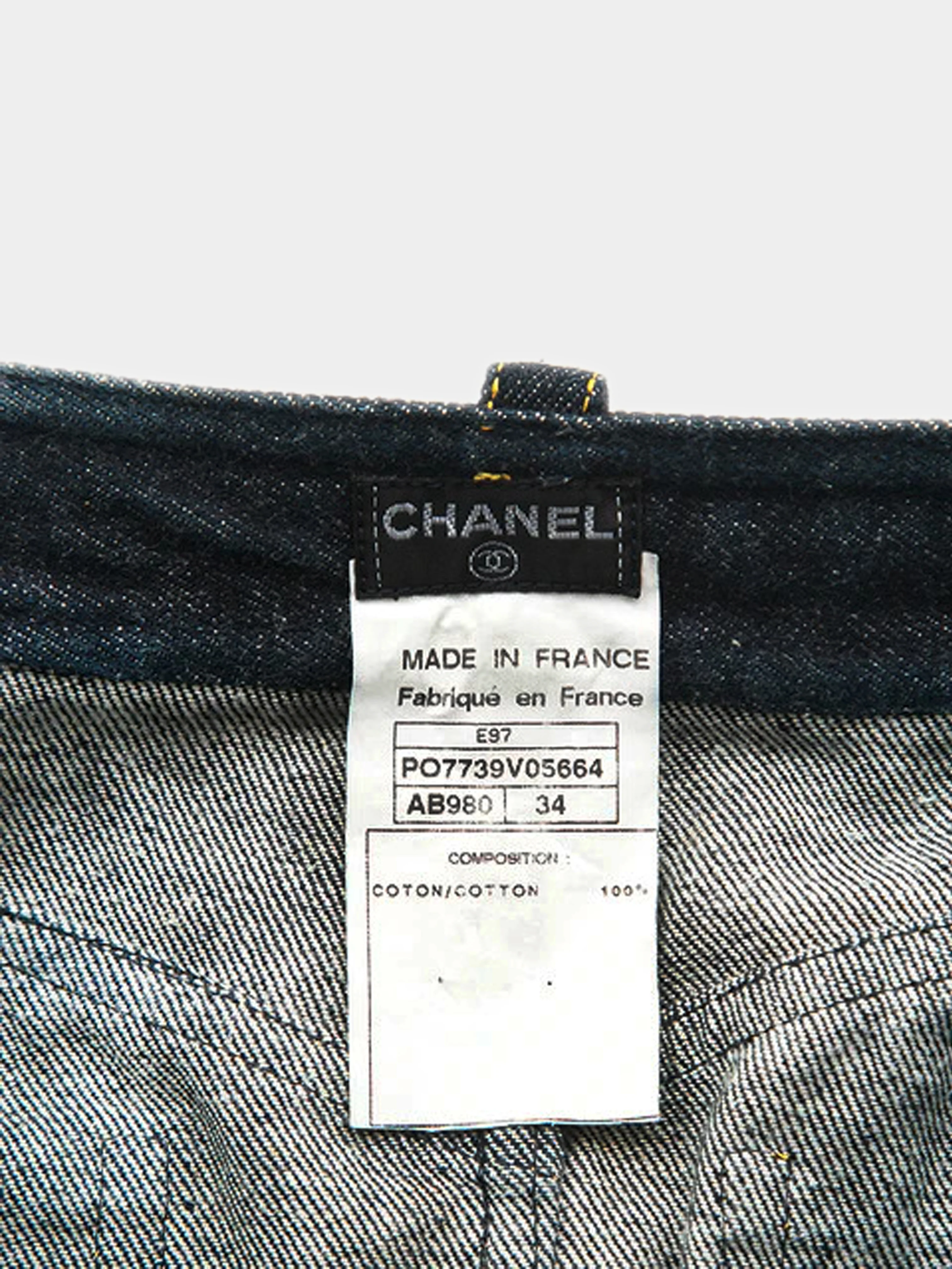 Chanel 1997 Classic Denim Skirt Navy - Image 4