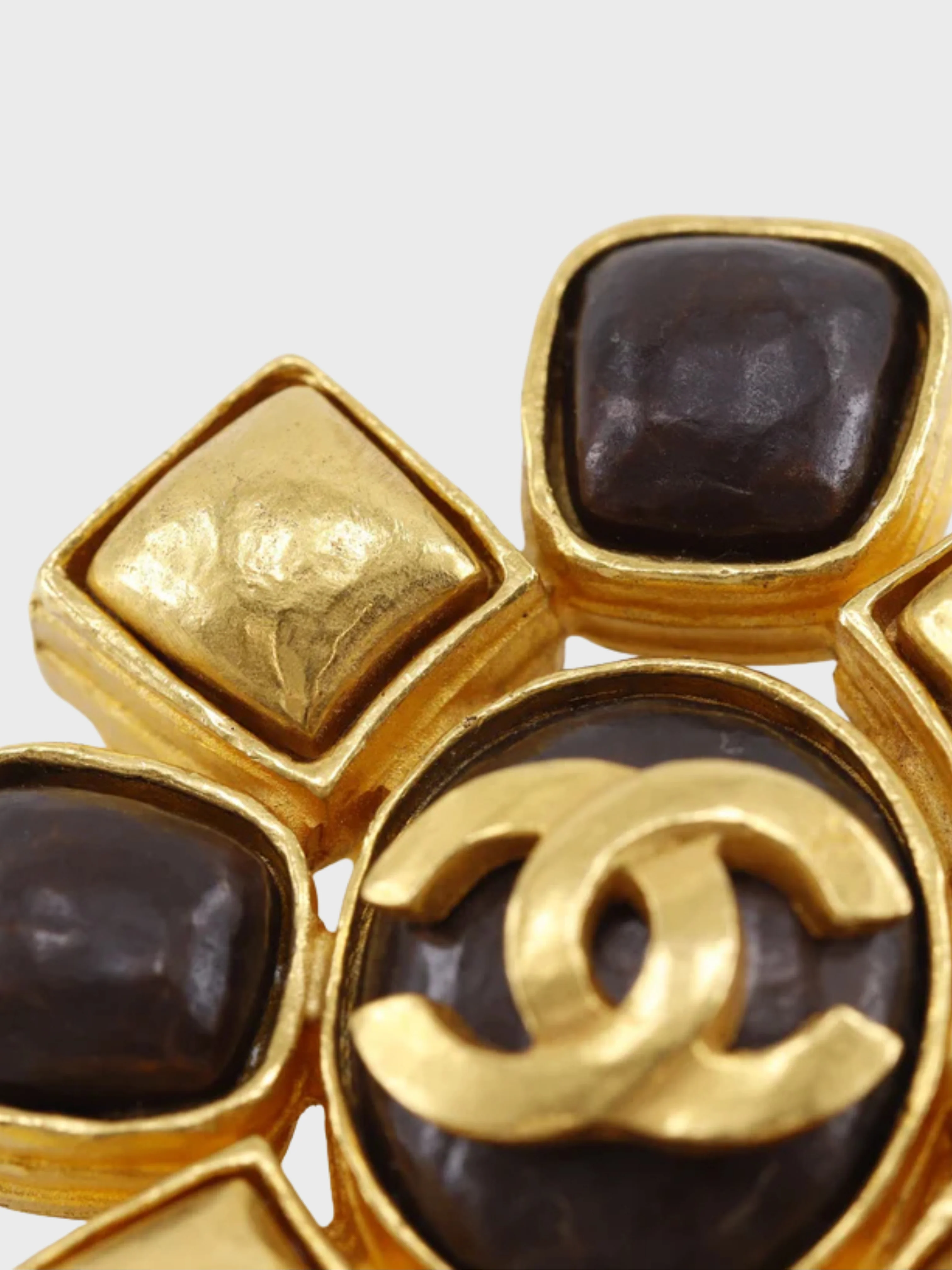 Chanel 1997 Gold Plated Oval COCO Mark Brooch - Image 3