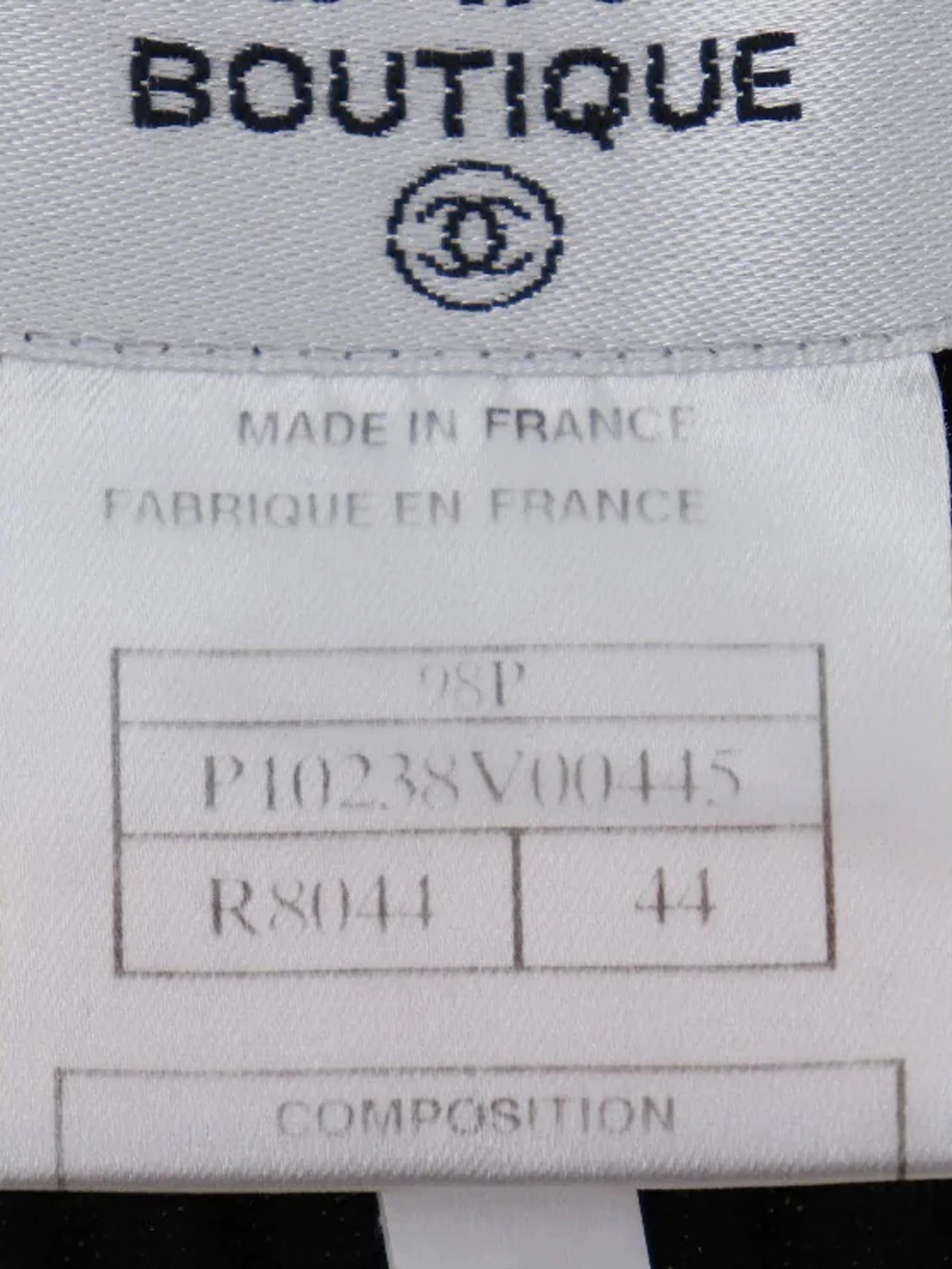 Chanel 1998 Beige and White Striped Ribbed Logo Sweater - Image 4