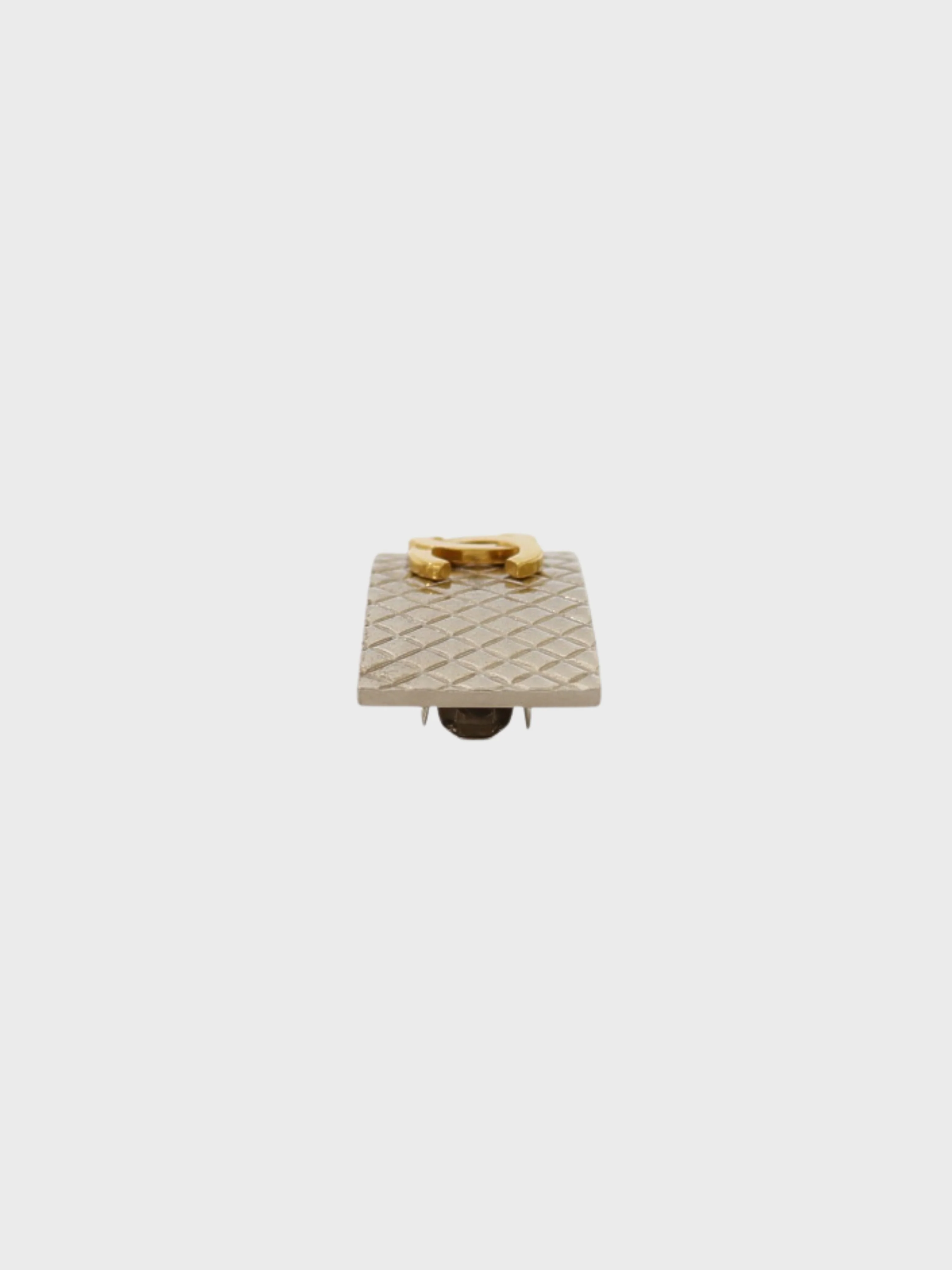 Chanel 1998 Silver Gold Plated Metal COCO Matelassé Barrette - Image 4