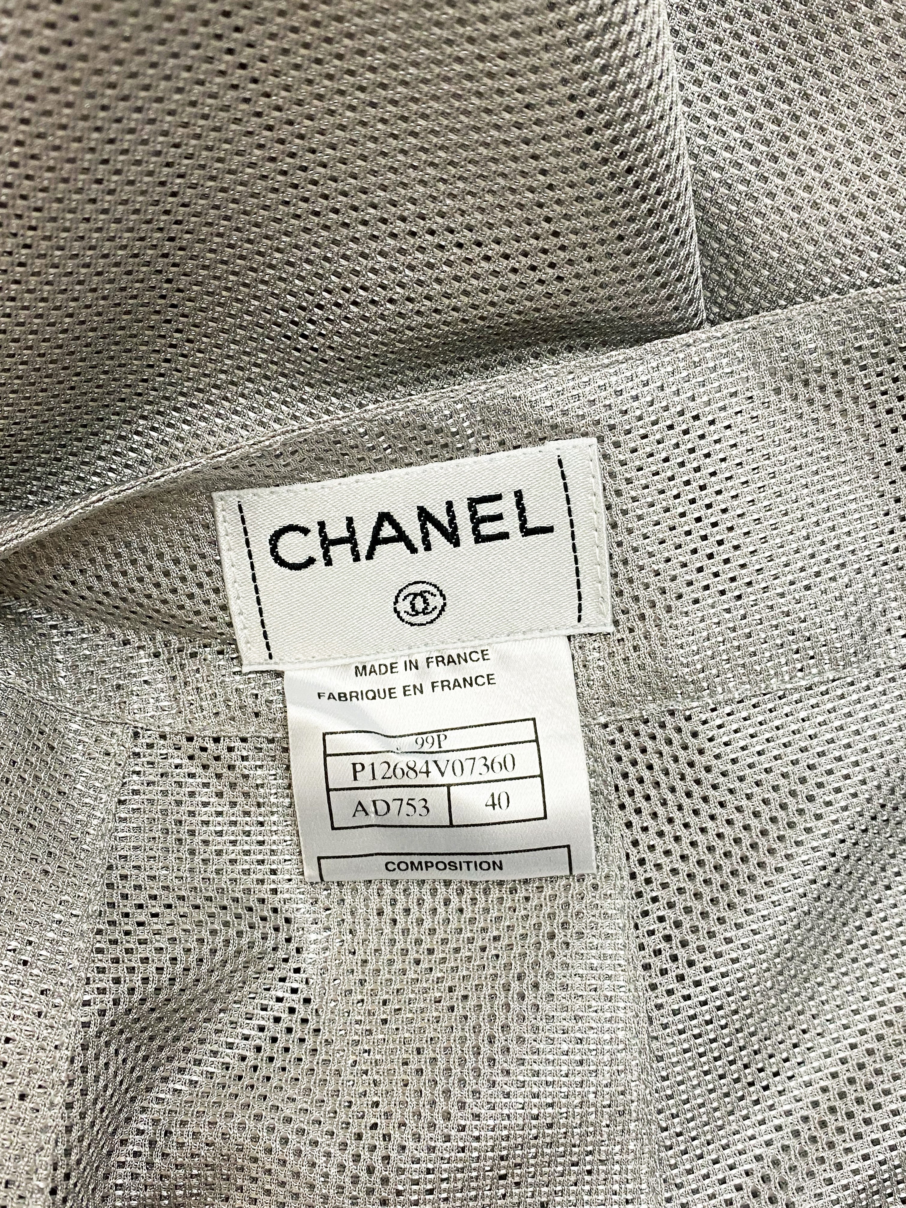 Chanel 1999 Silver Mesh Skirt - Image 3