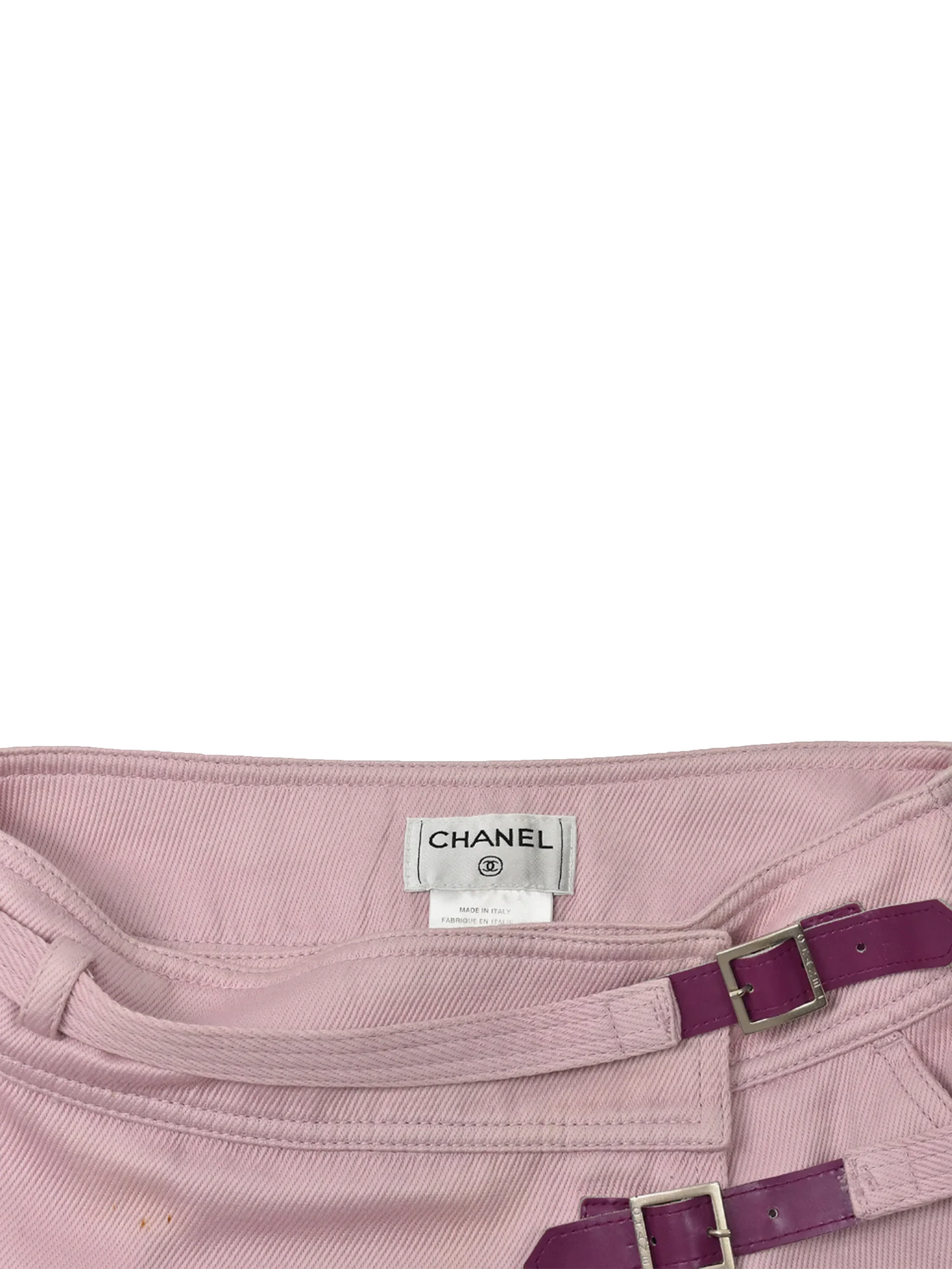 Chanel 2000 SS Pink Buckle Wrap Skirt - Image 3