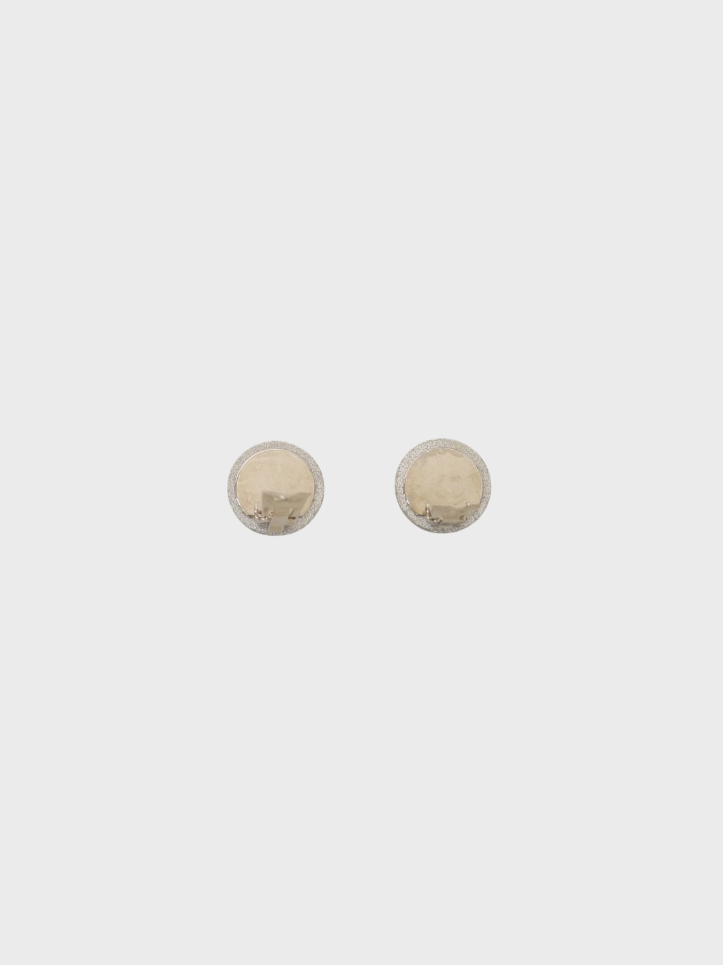 Chanel 2000 Silver Plated Metal Plastic COCO Round Earrings - Image 2