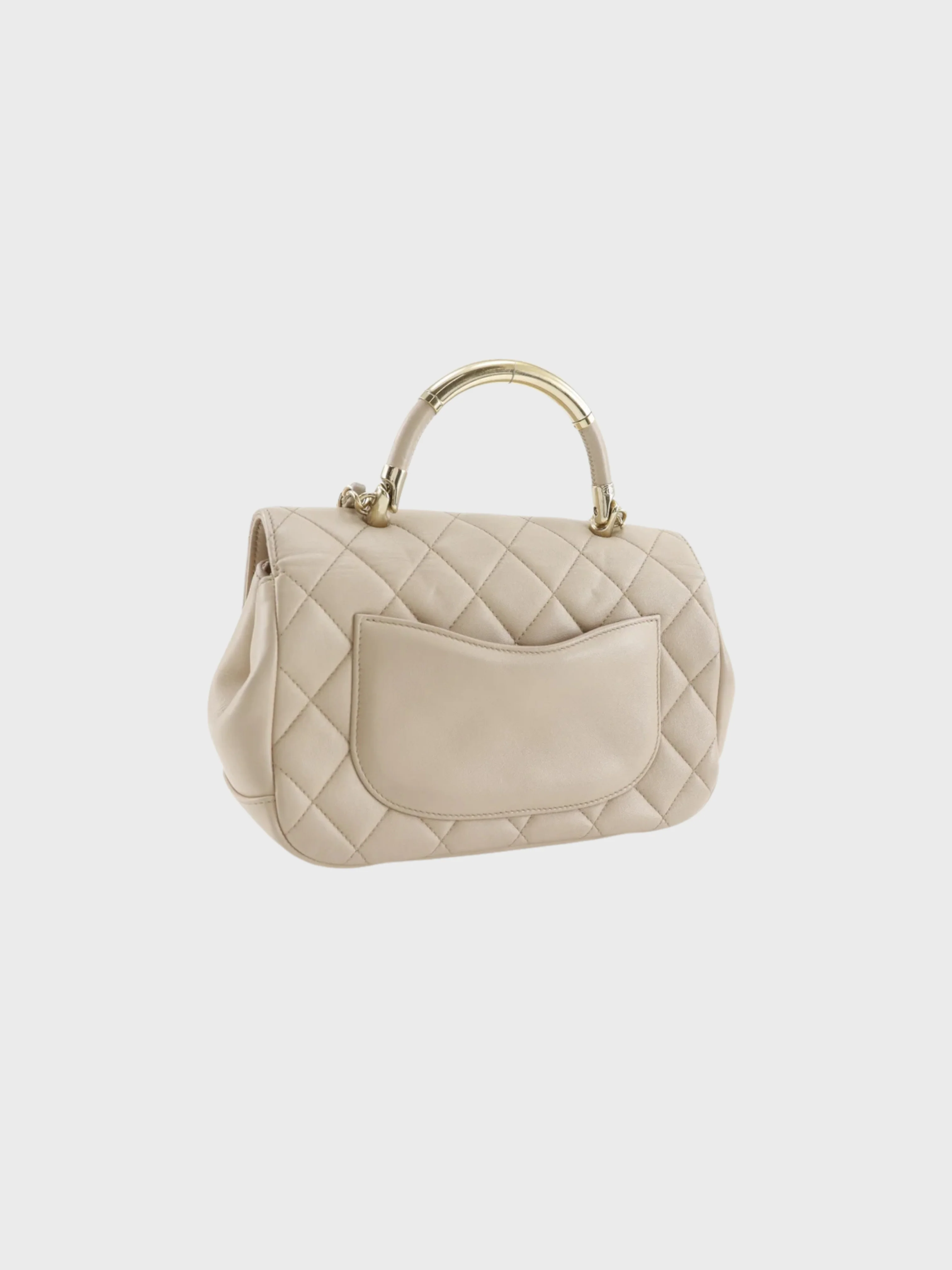 Chanel 2016-2017 Beige Calfskin Matelassé Top Handle 2Way Bag - Image 2