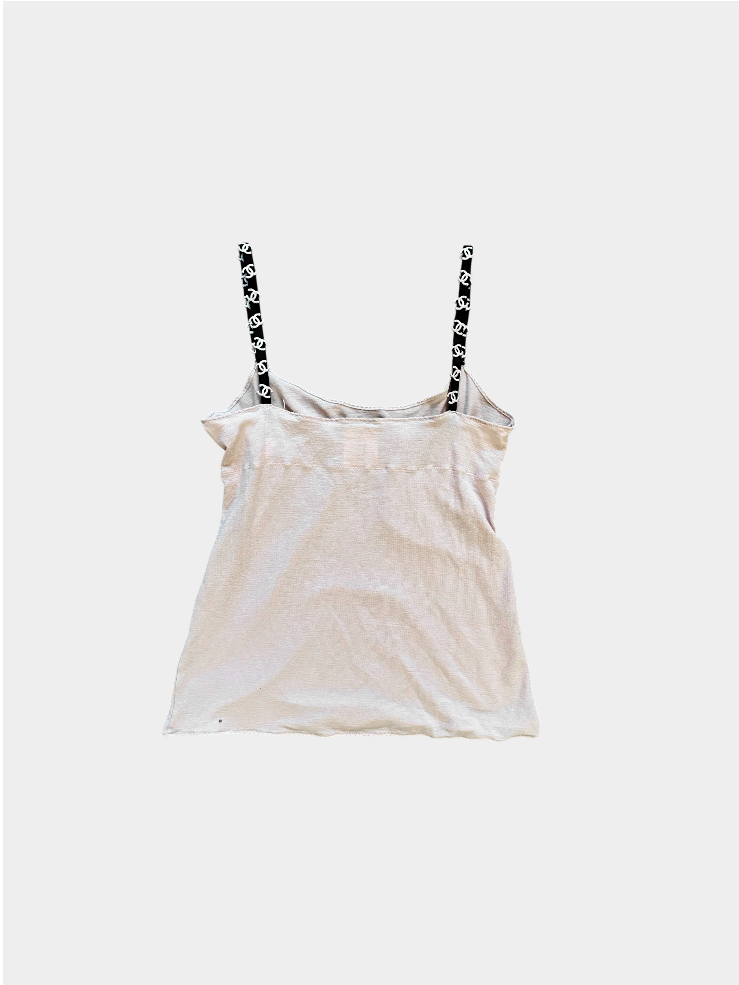 Chanel 2000s Beige Cashmere CC and Stars Tank Top - Image 2