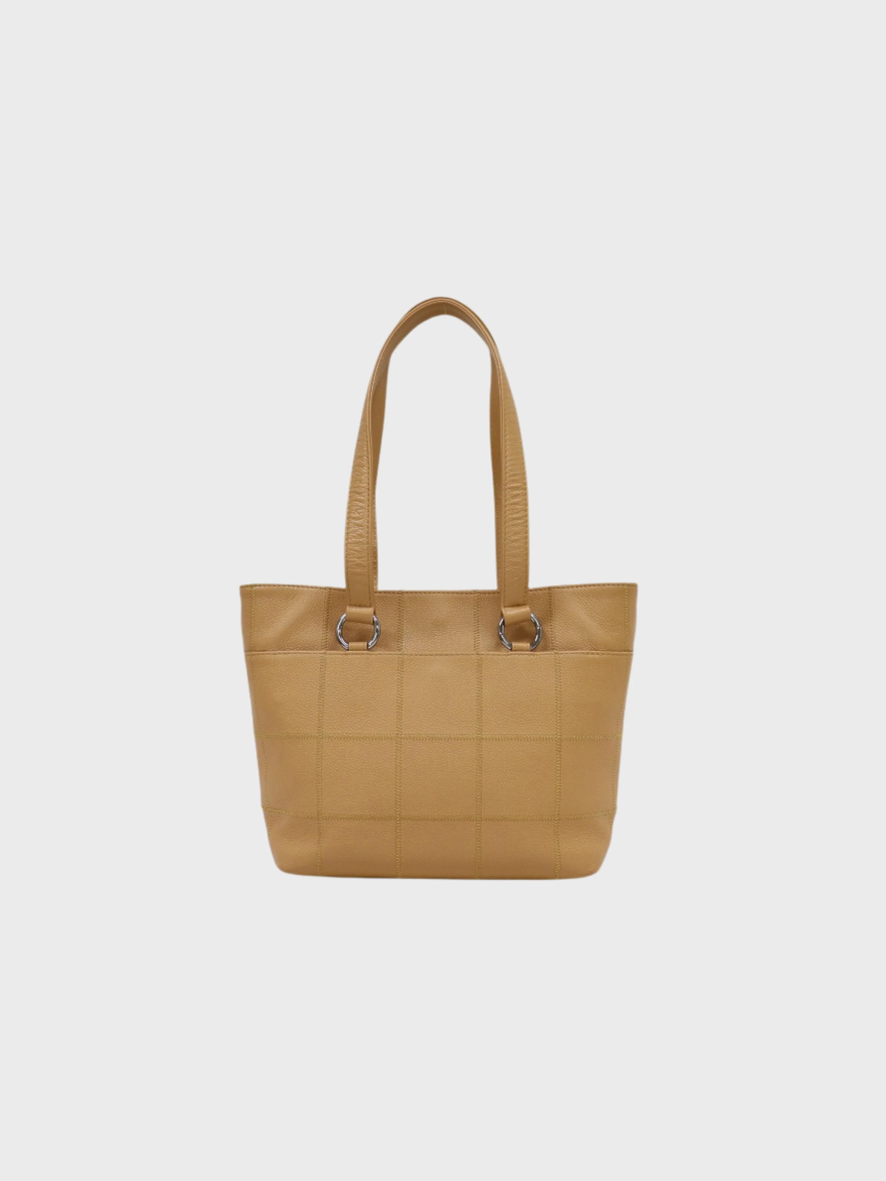 Chanel 2000s Beige Caviar Leather Choco Bar Tote Bag - Image 2