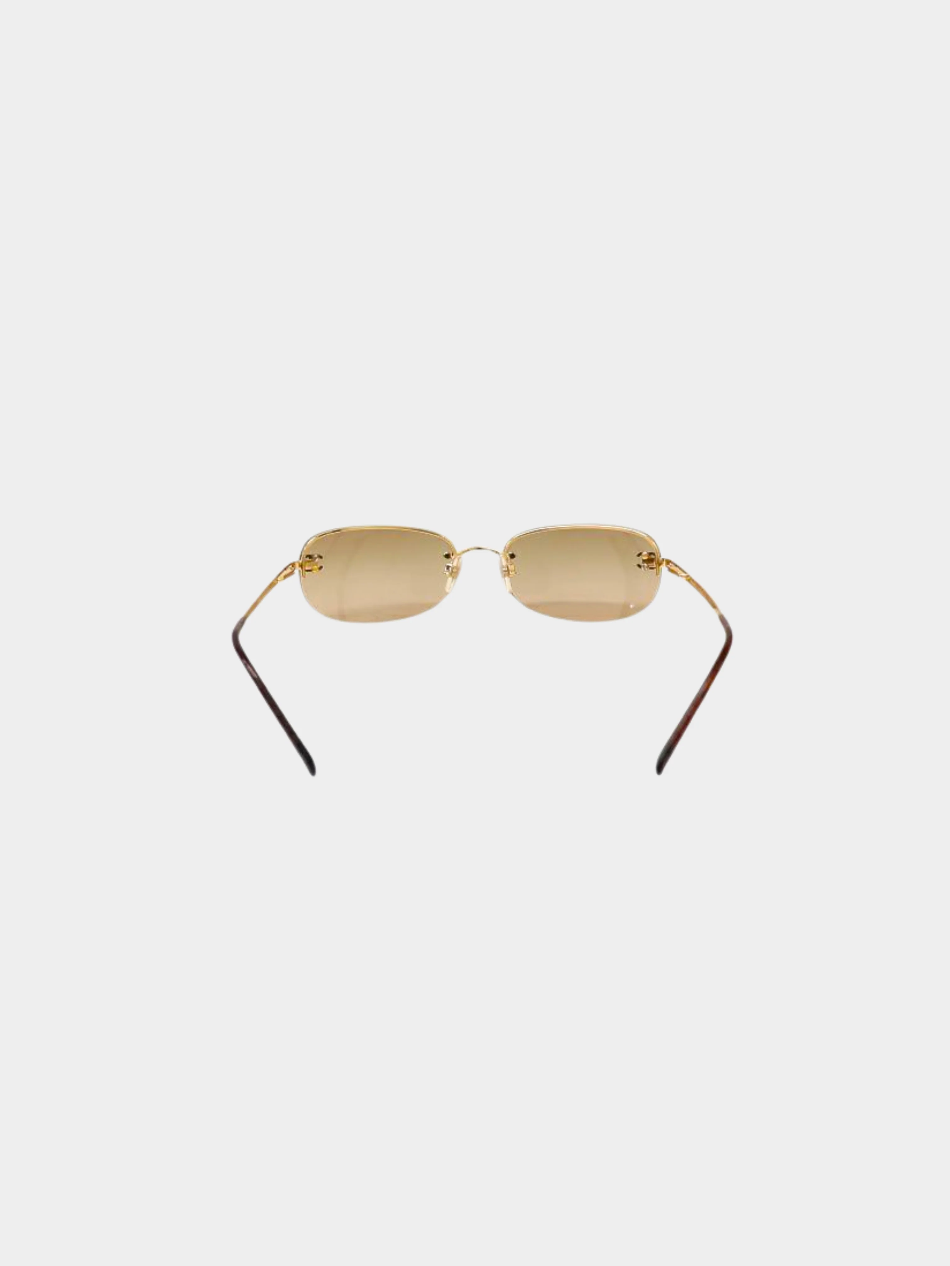 Chanel 2000s Beige CC Oval Sunglasses - Image 2