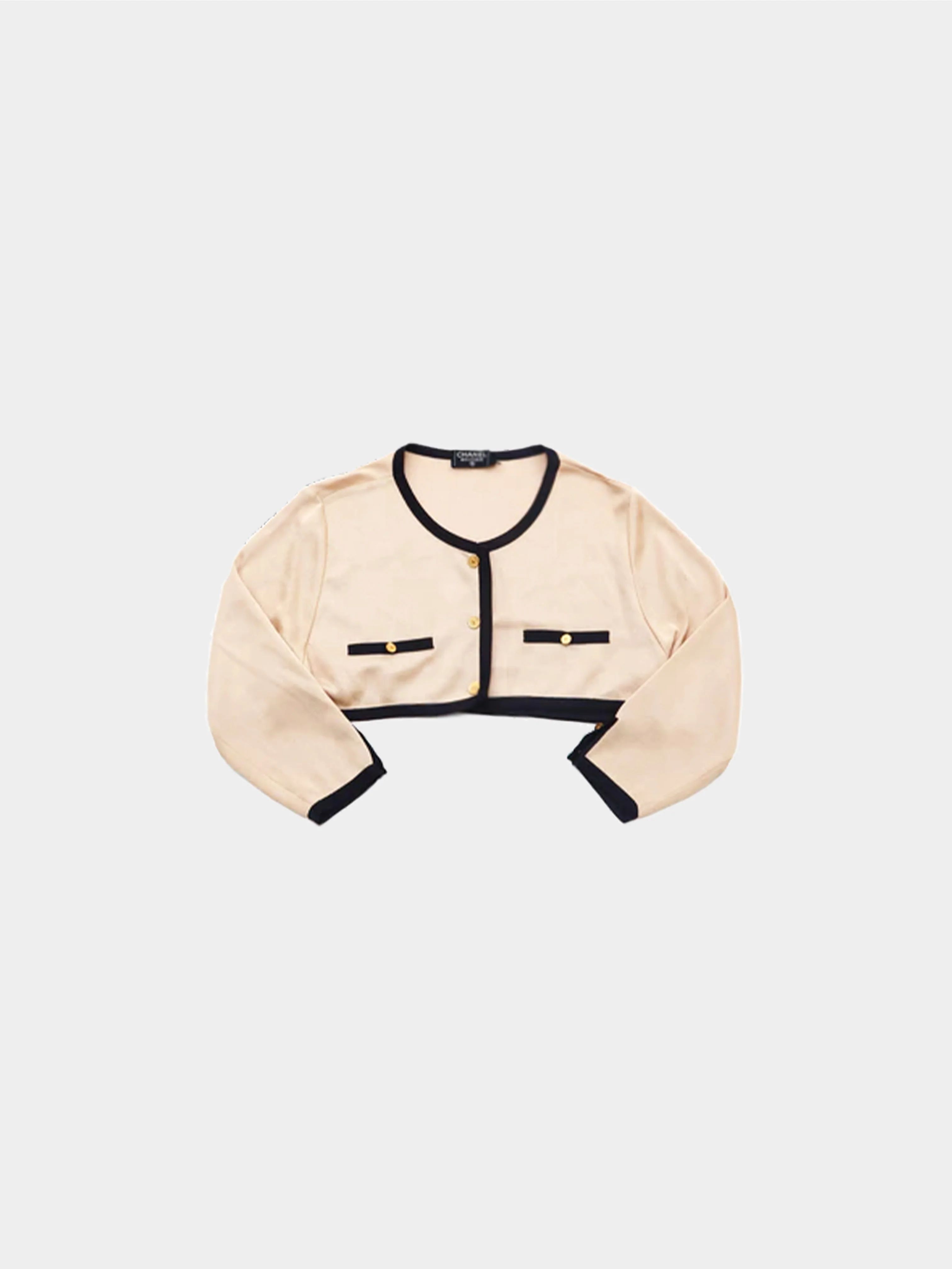 Chanel 1990s Black and Beige Cardigan Dress Set - Image 3