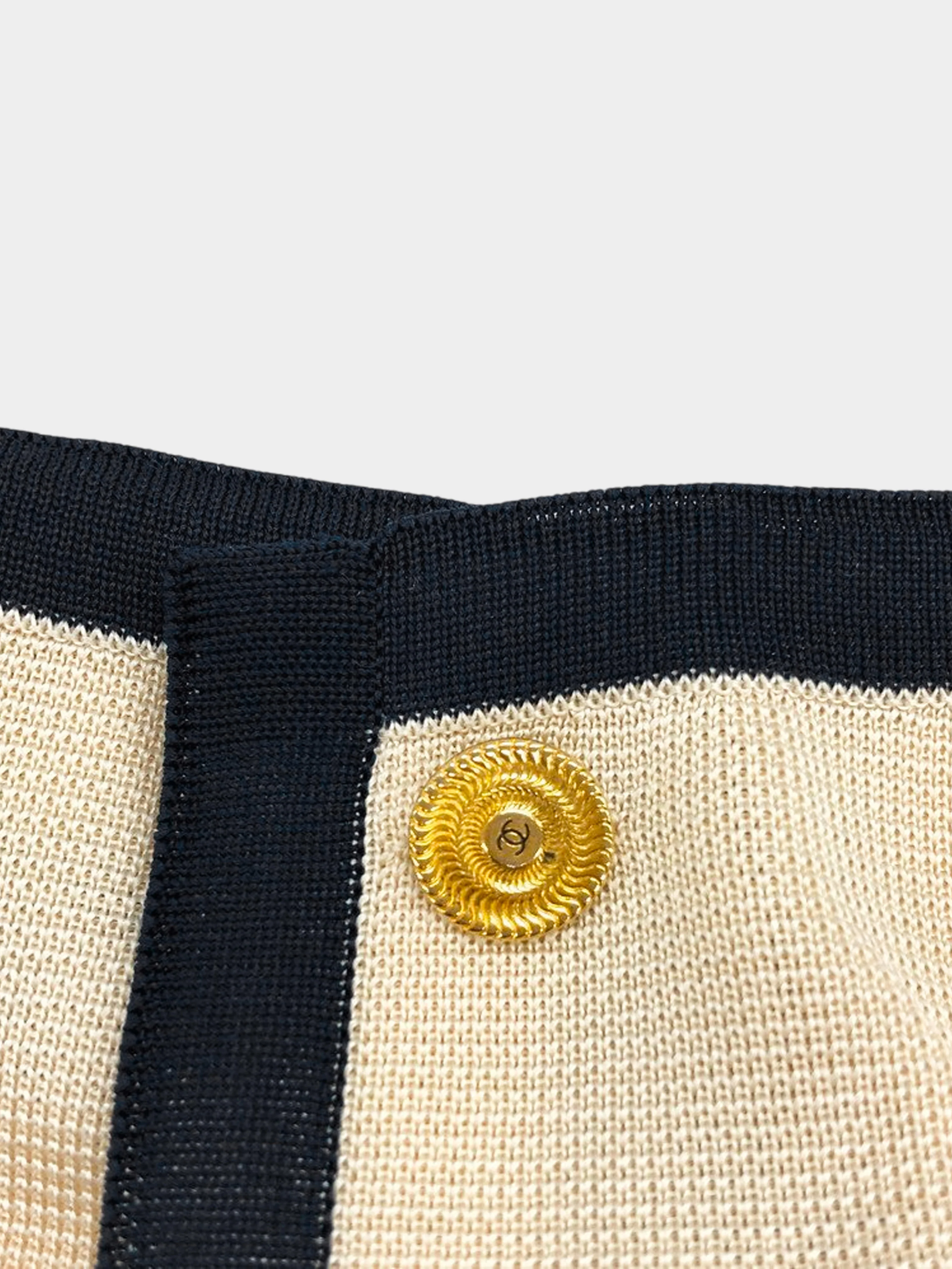 Chanel 1990s Black and Beige Cardigan Dress Set - Image 4