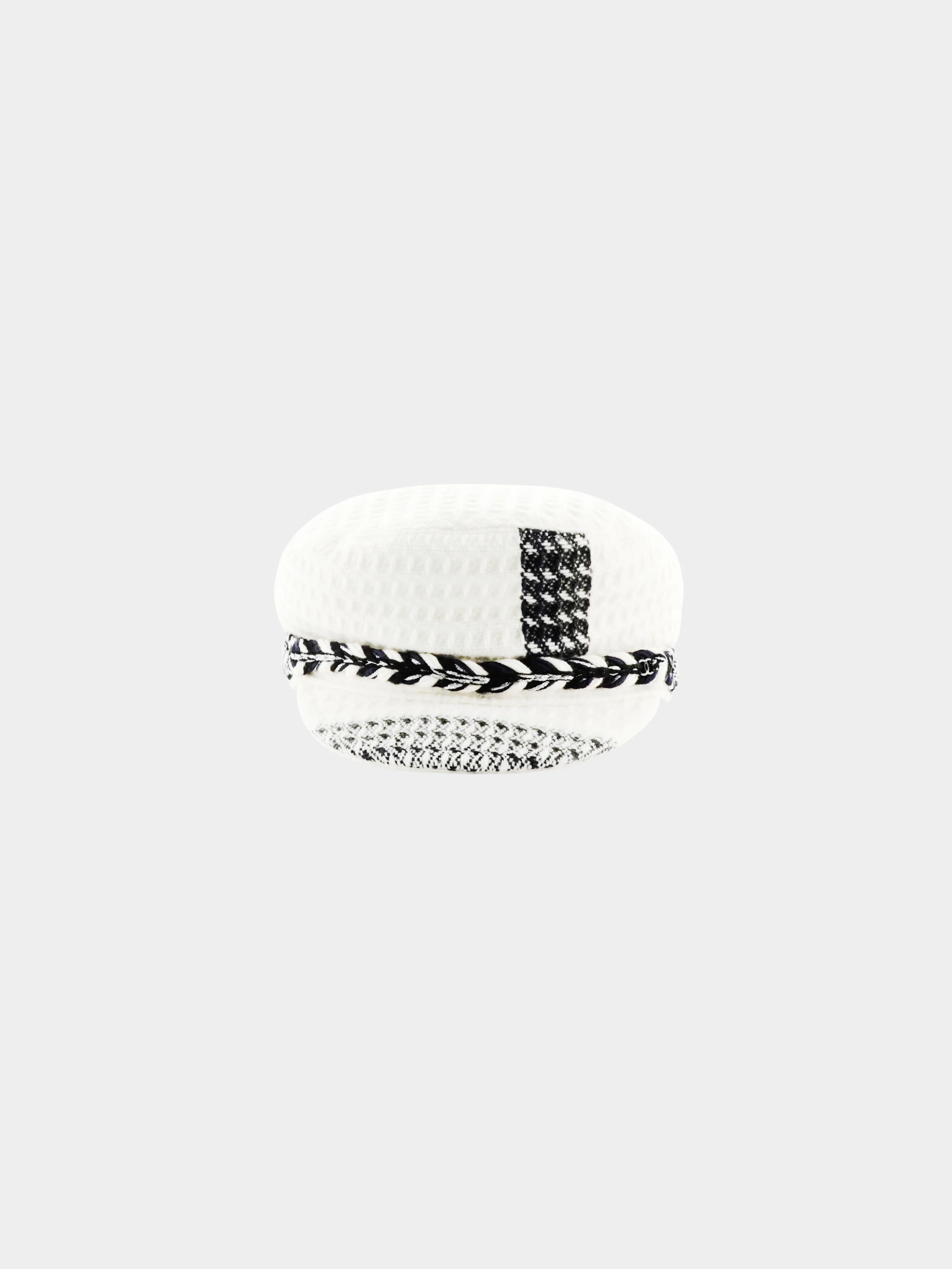 Chanel 2000s Black and White Newsboy Cap