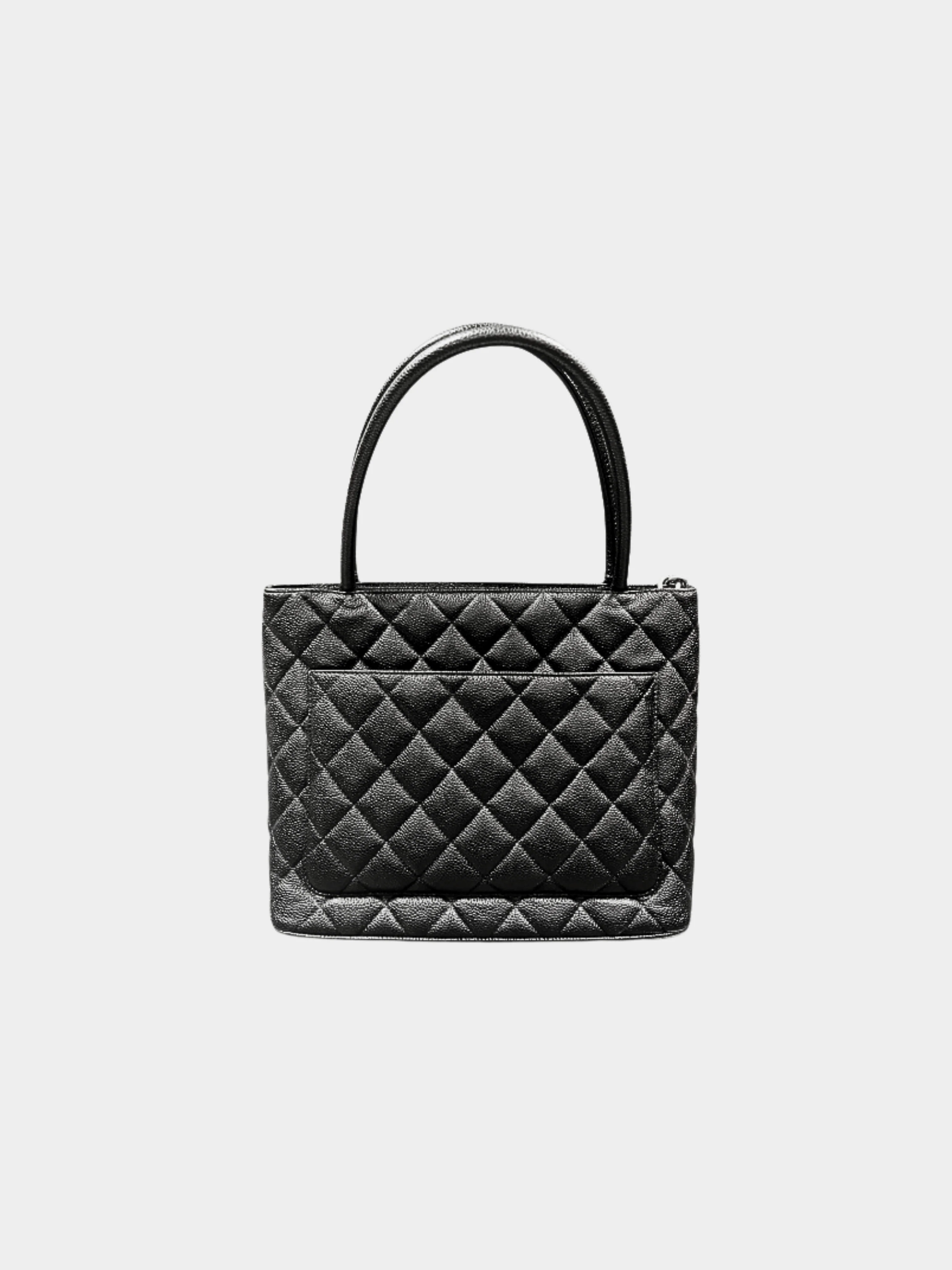 Chanel 2000s Black Caviar Skin Reissue Tote Bag - Image 2
