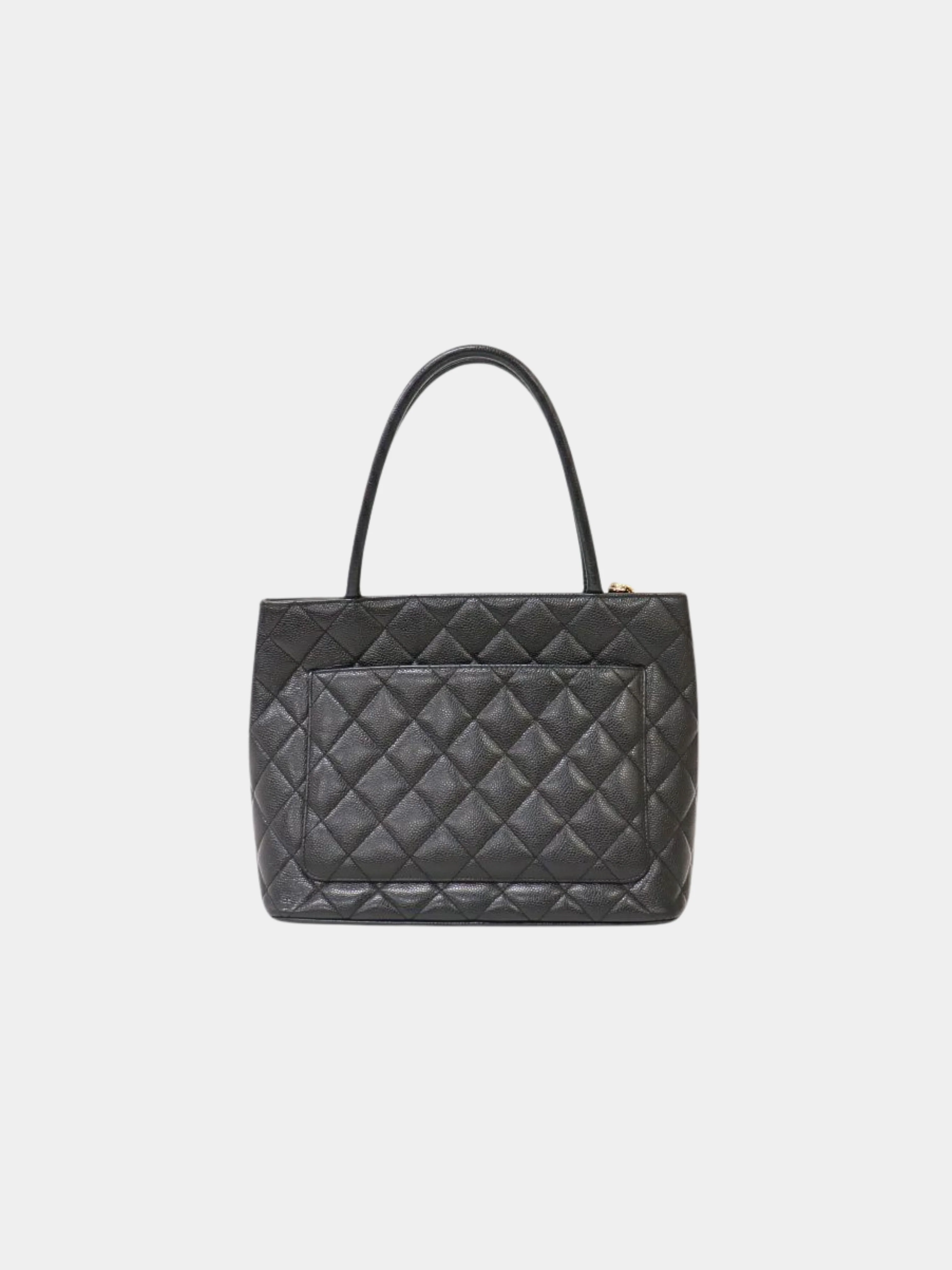 Chanel 2000s Black Caviar Skin Reissue Tote Bag - Image 2