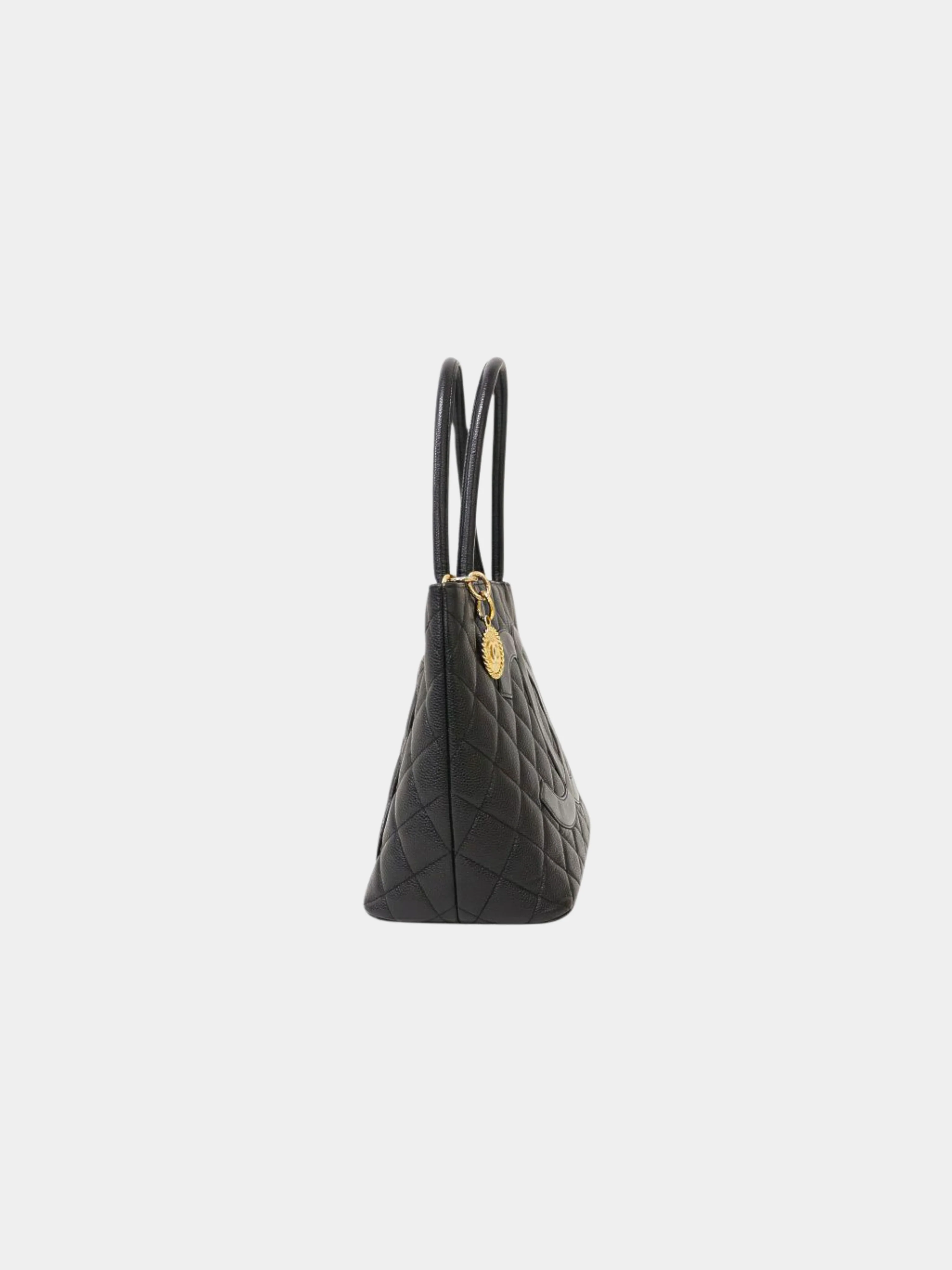 Chanel 2000s Black Caviar Skin Reissue Tote Bag - Image 3