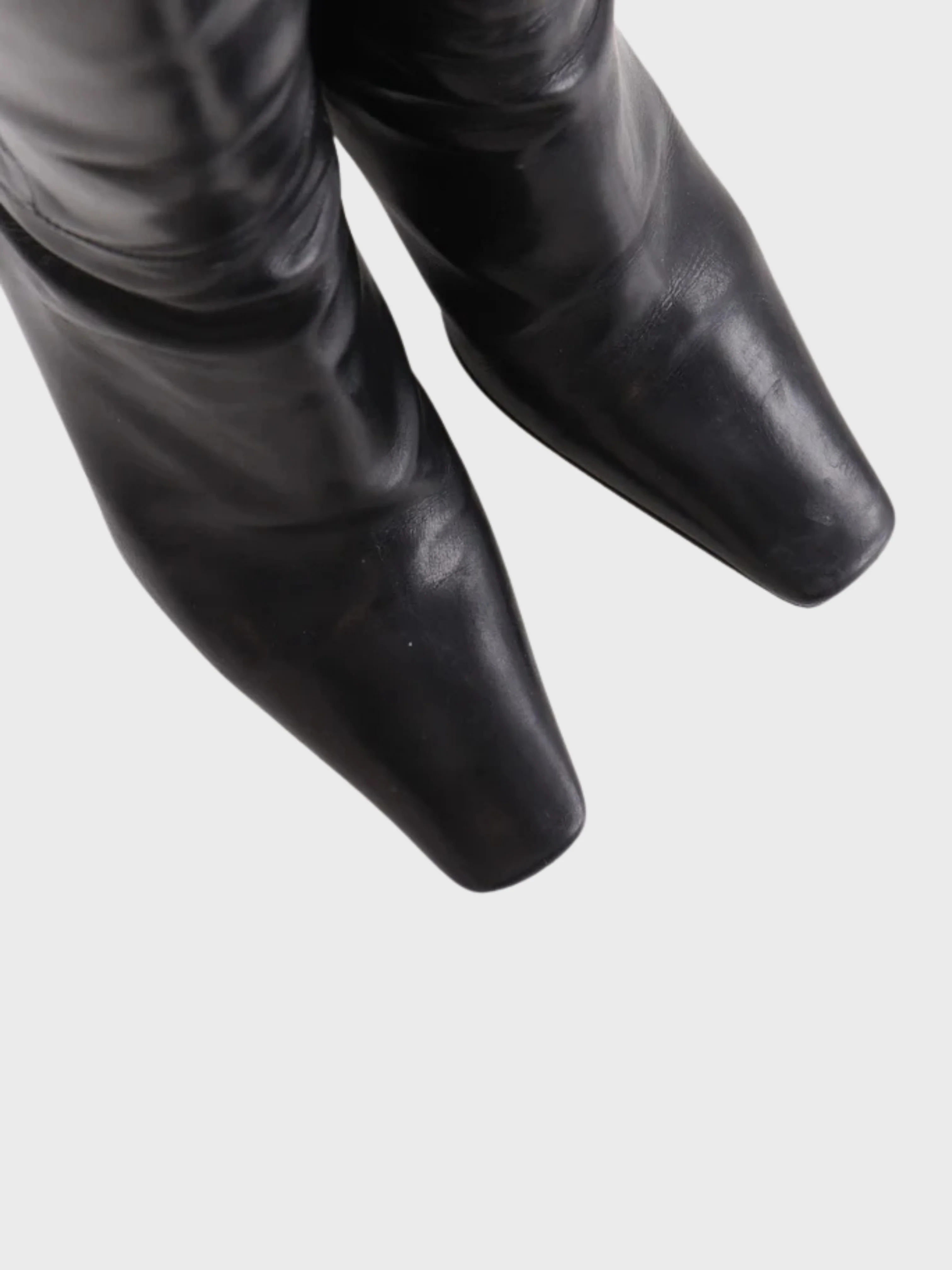 Chanel 2000s Black Leather Boots - Image 5