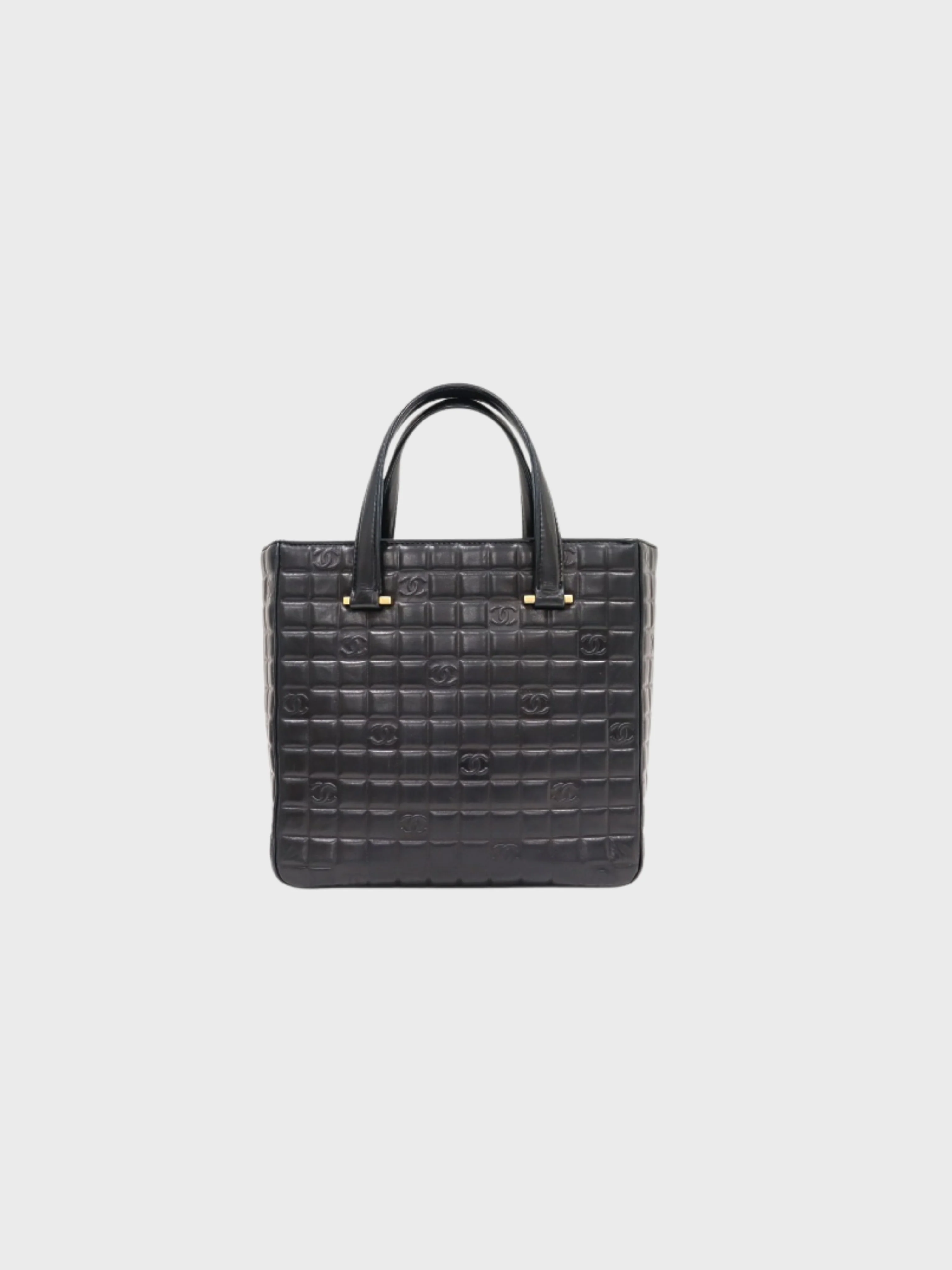 Chanel 2000s Black Leather Choco Bar Handbag - Image 2