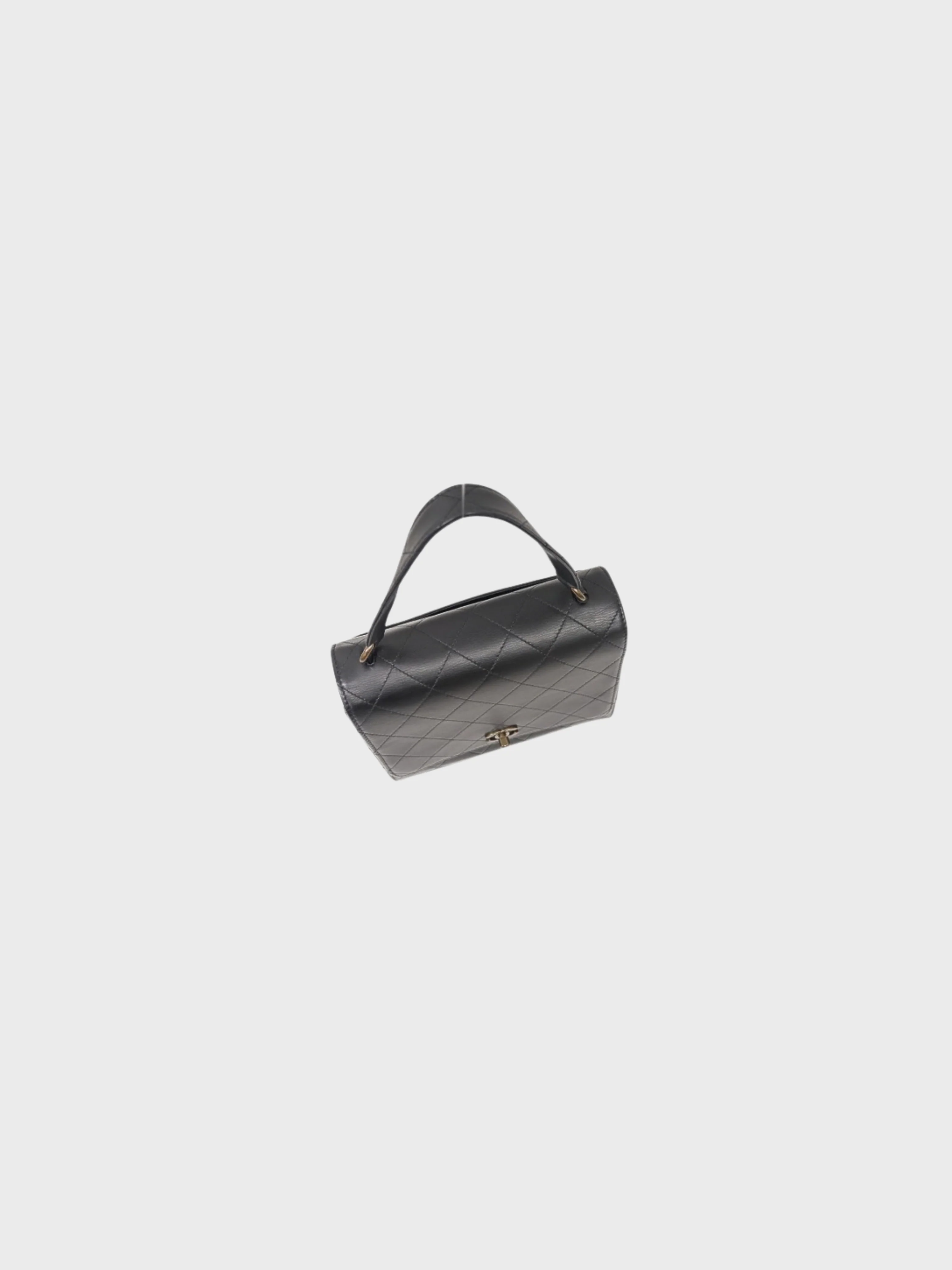Chanel 1990s Black Leather Matelassé Turn-Lock Handbag - Image 5