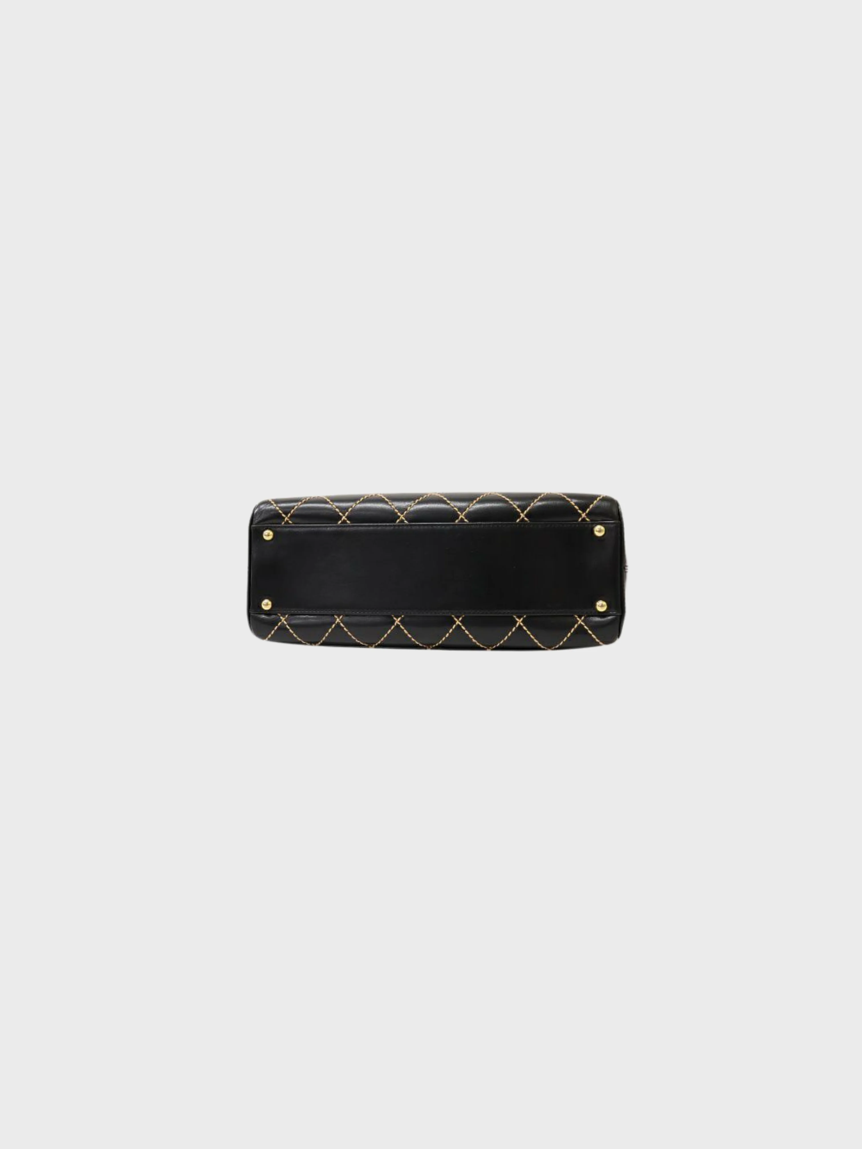 Chanel 2000s Black Leather Wild Stitch Tote Bag - Image 4