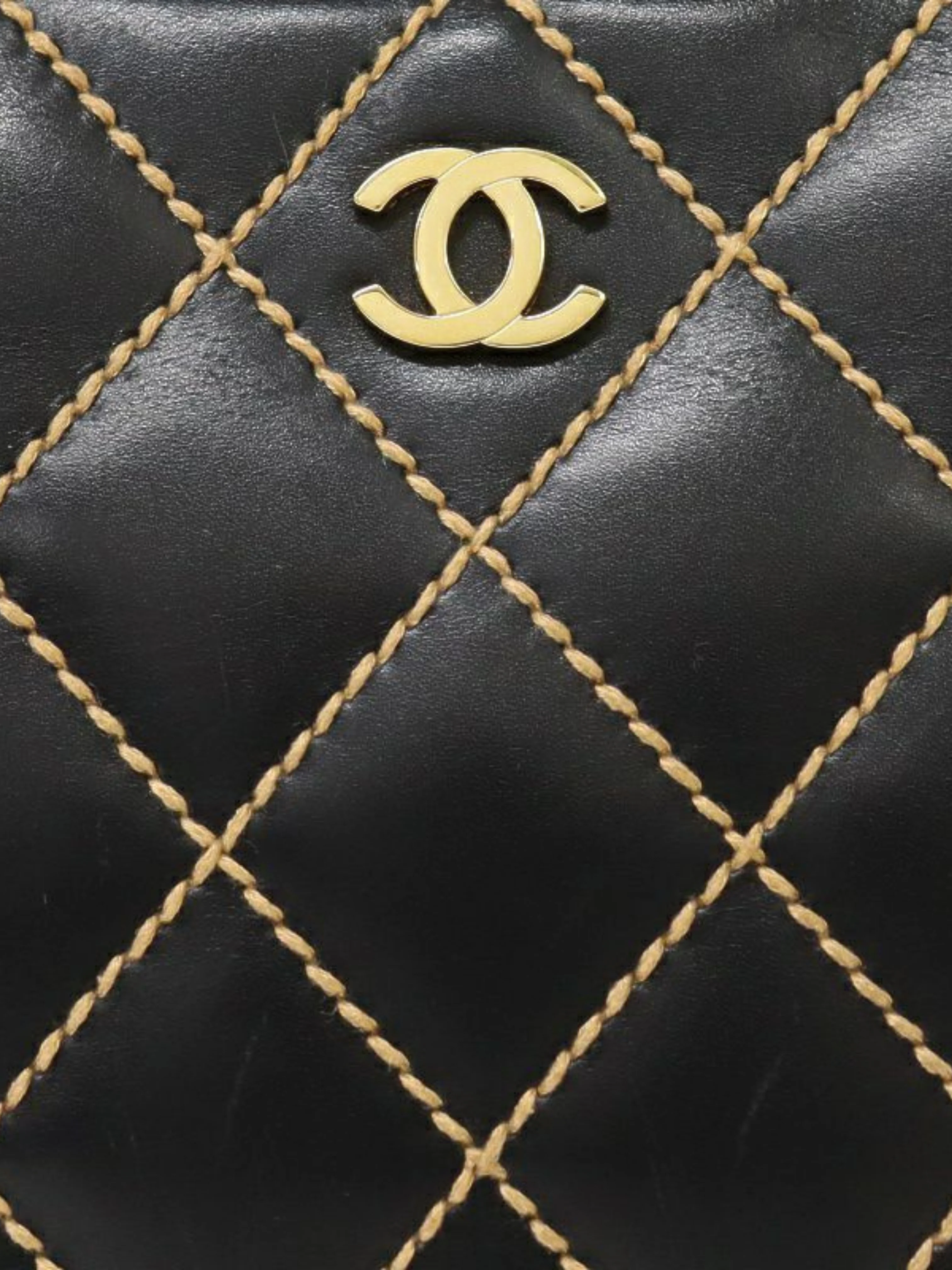 Chanel 2000s Black Leather Wild Stitch Tote Bag - Image 6