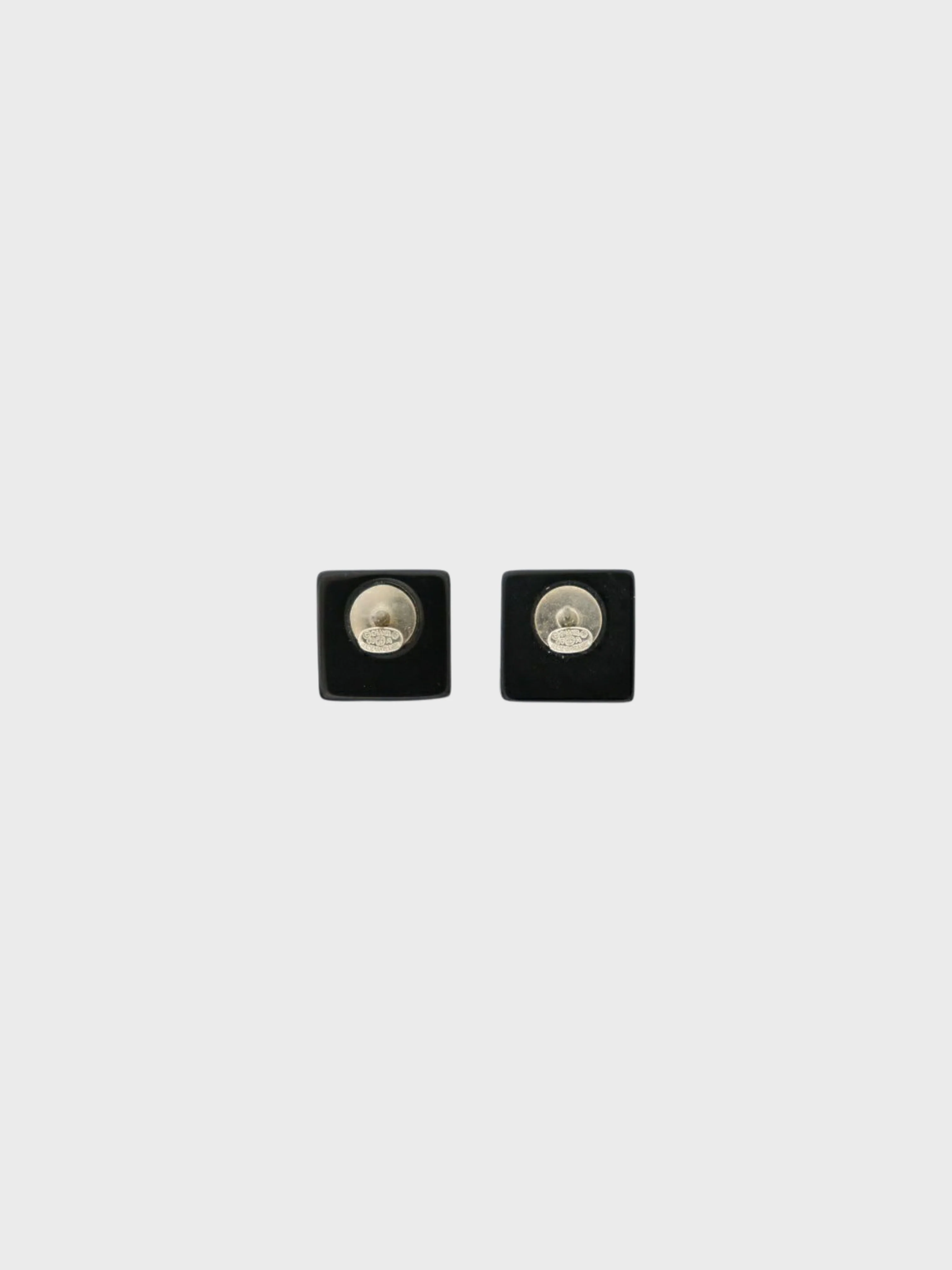 Chanel 2000s Black Silver COCO Square Earrings - Image 2